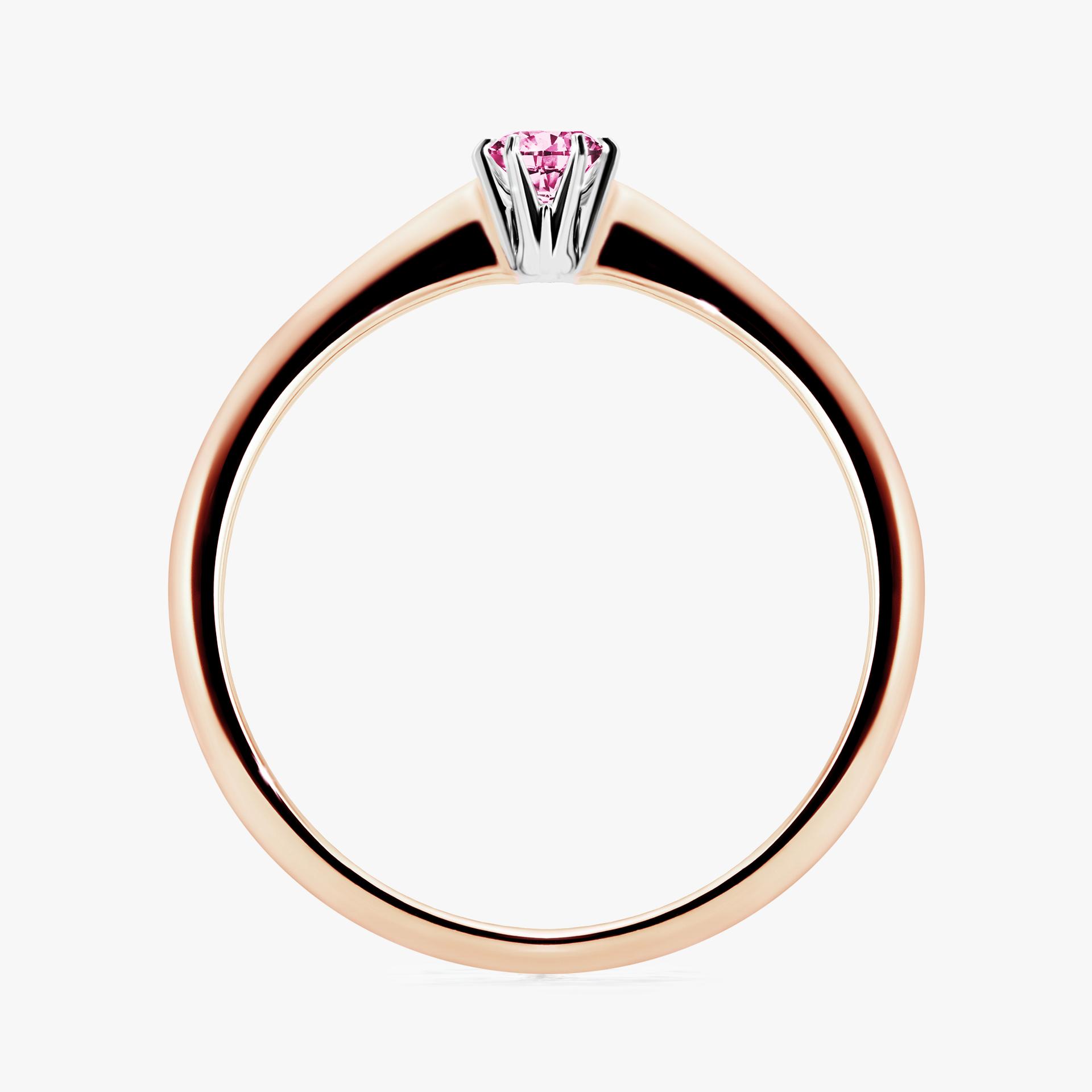 Pierscionek zareczynowy z diamentem rozowy 010 CT z rozowego zlota my love 02