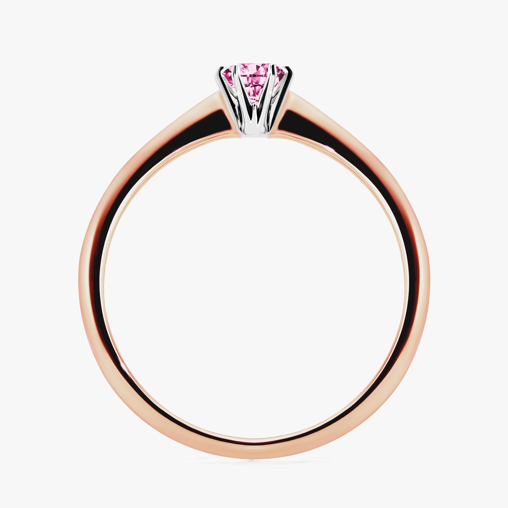 Pierscionek zareczynowy z diamentem rozowy 017 CT z rozowego zlota my love 02