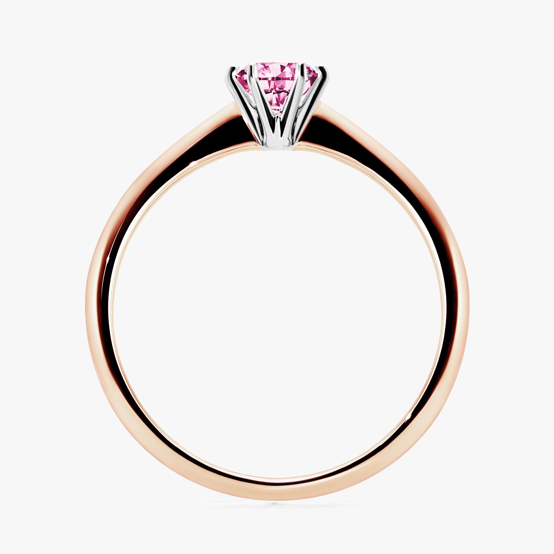 Pierscionek zareczynowy z diamentem rozowy 030 CT z rozowego zlota my love 02