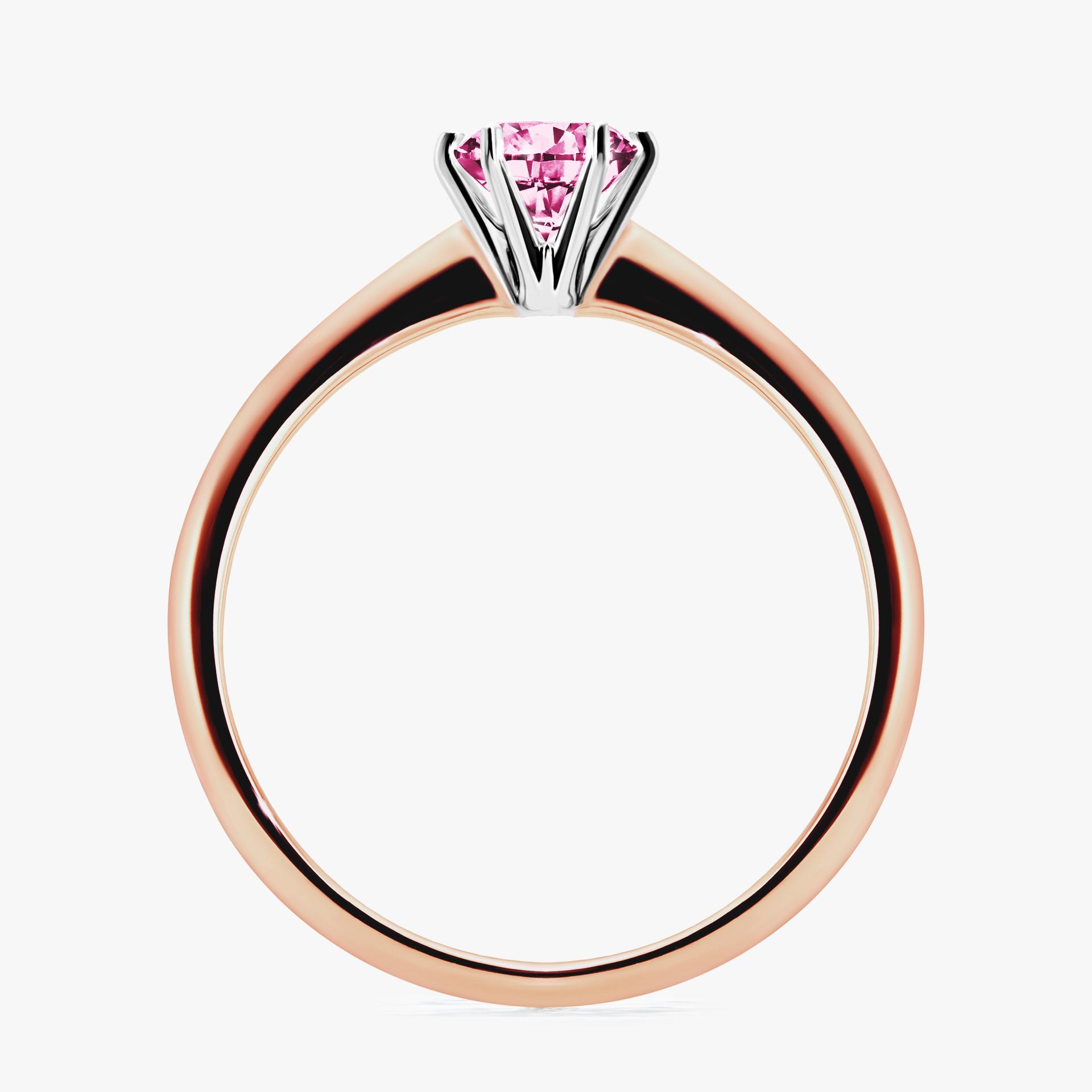 Pierscionek zareczynowy z diamentem rozowy 050 CT z rozowego zlota my love 02