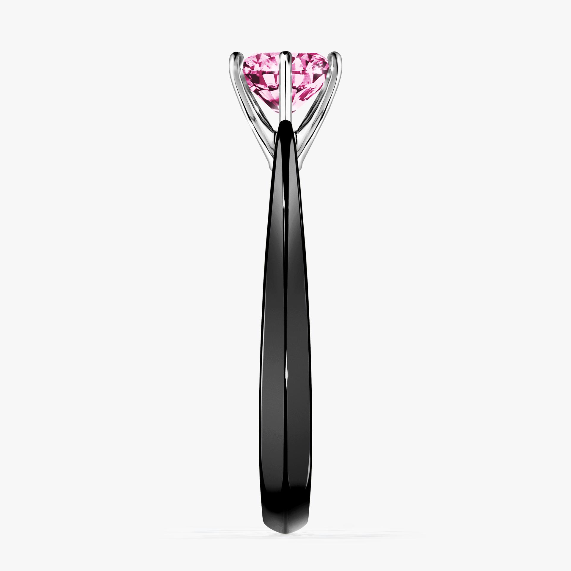 Pierscionek zareczynowy z diamentem rozowy 080 CT z czarnego zlota my love 03