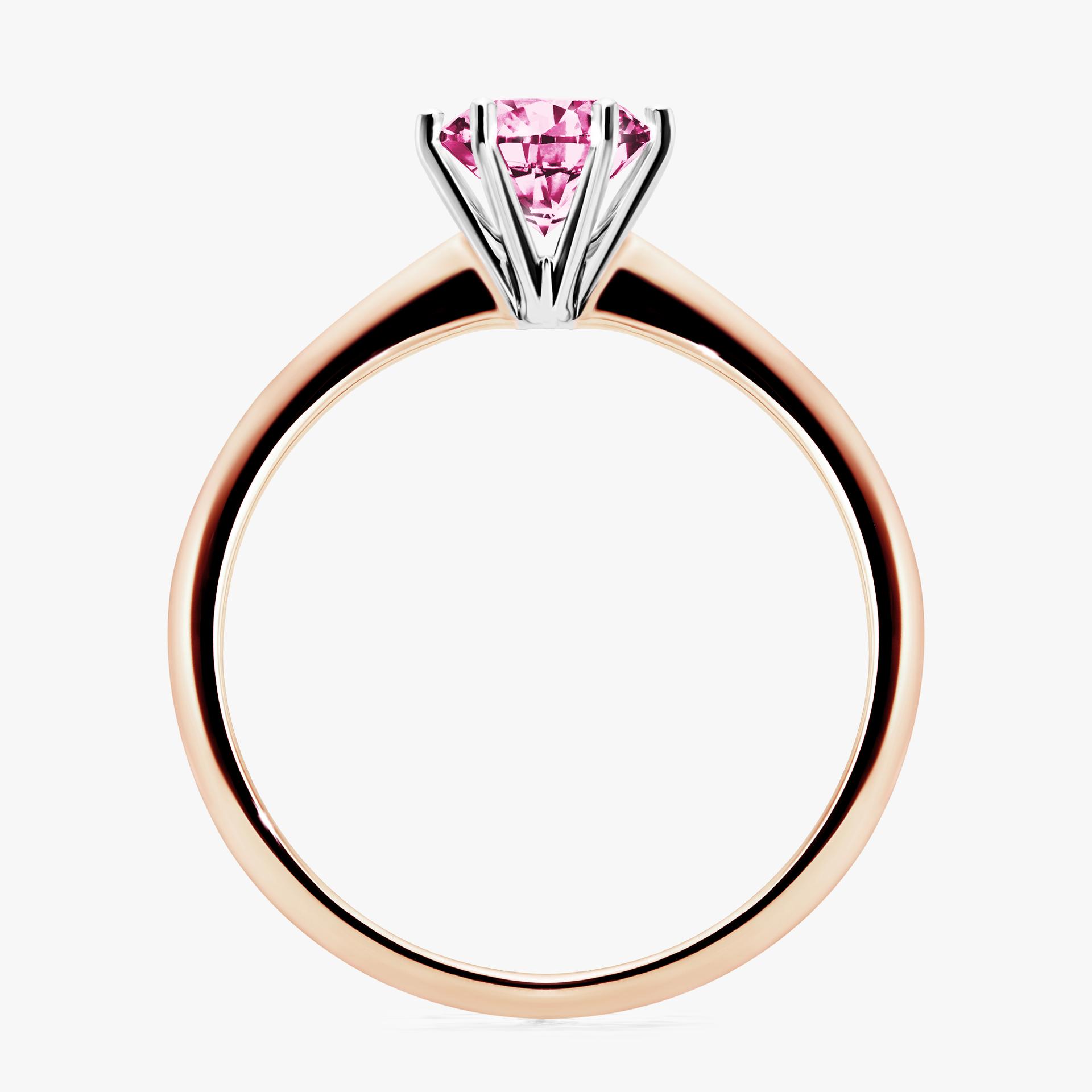 Pierscionek zareczynowy z diamentem rozowy 080 CT z rozowego zlota my love 02