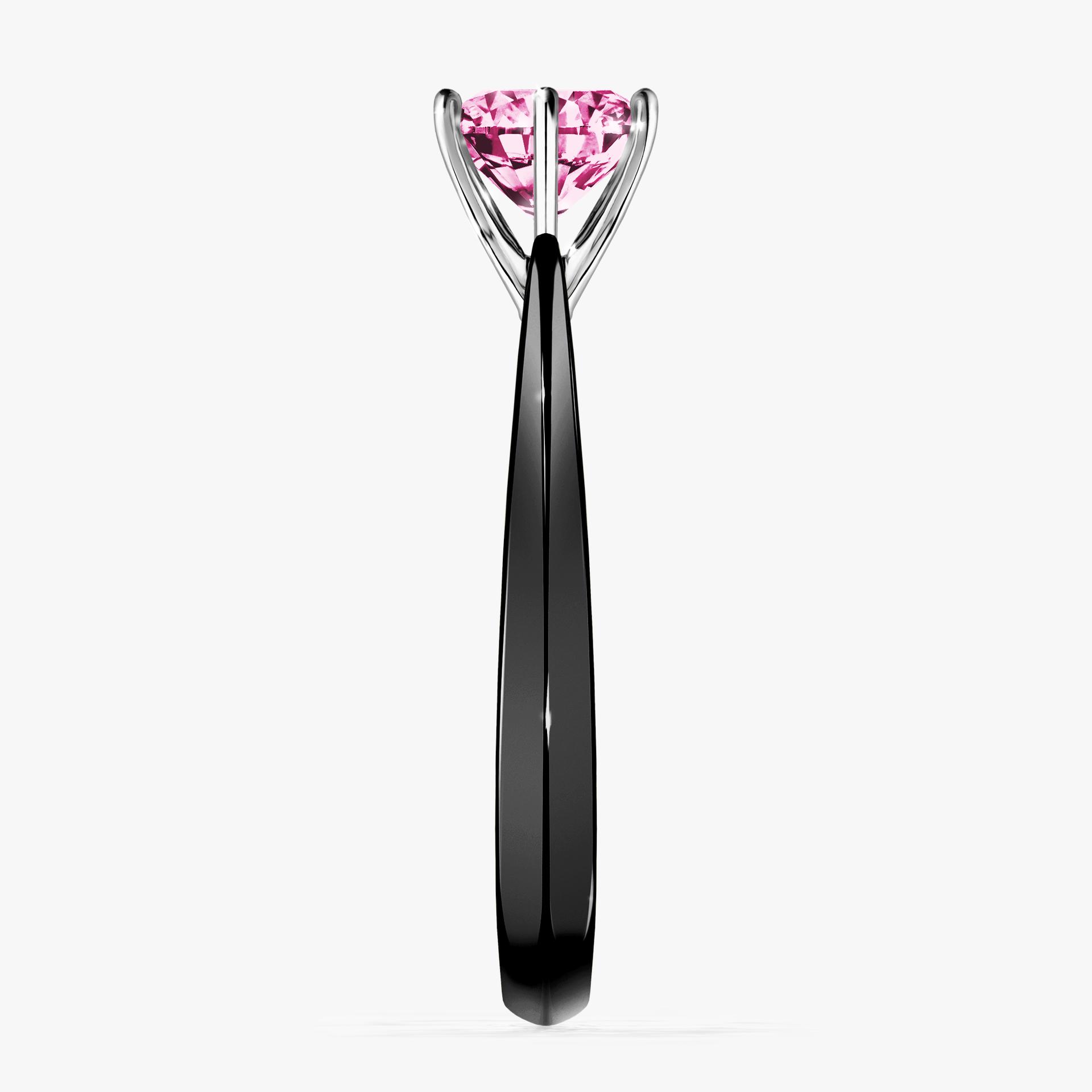 Pierscionek zareczynowy z diamentem rozowy 100 CT z czarnego zlota my love 03