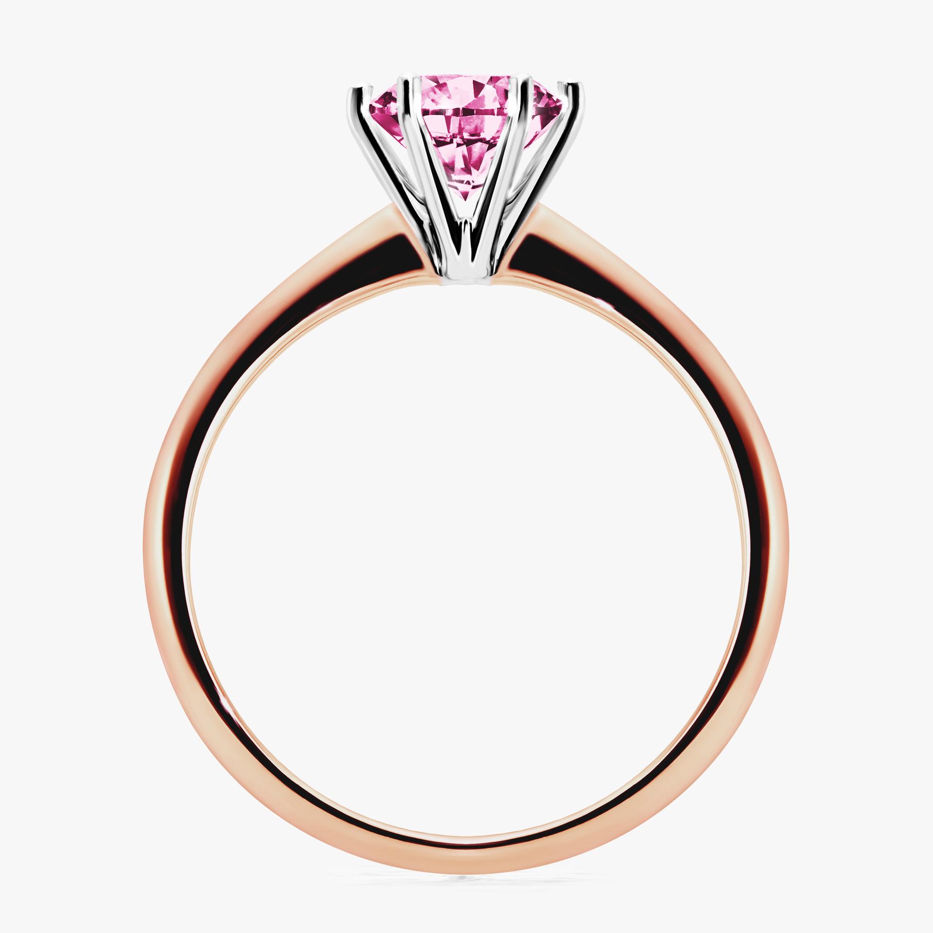 Pierscionek zareczynowy z diamentem rozowy 100 CT z rozowego zlota my love 02