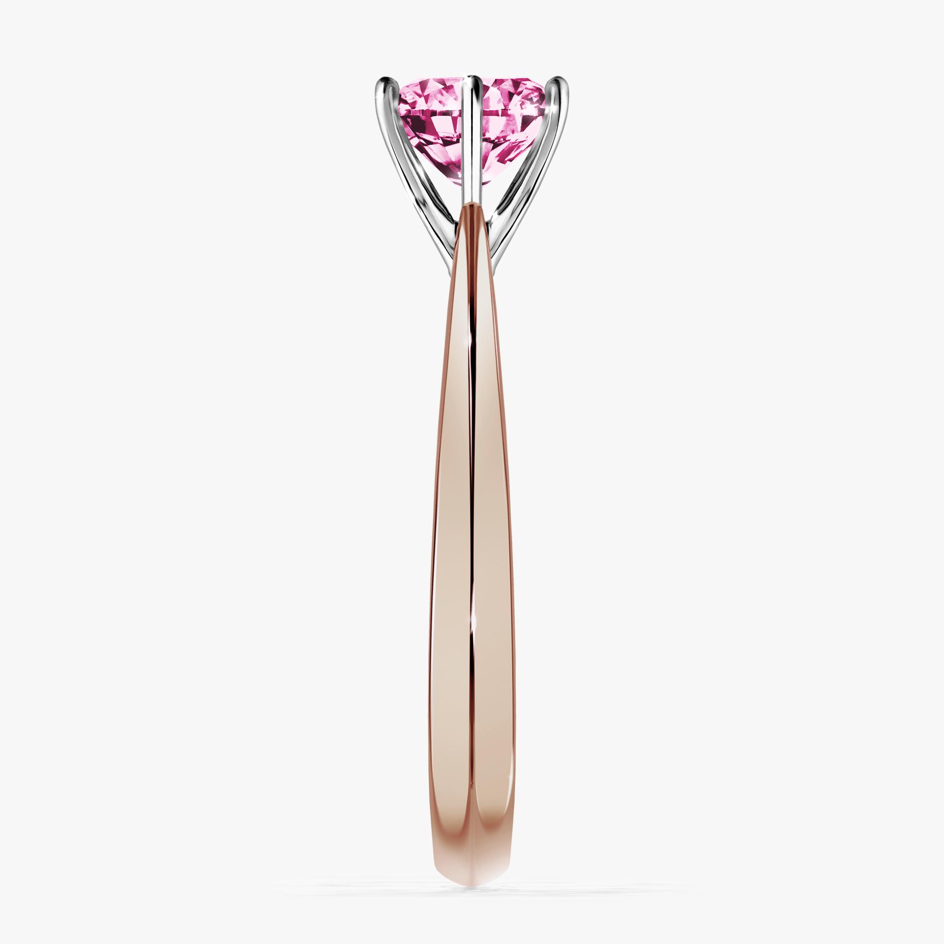 Pierscionek zareczynowy z diamentem rozowy 100 CT z rozowego zlota my love 03
