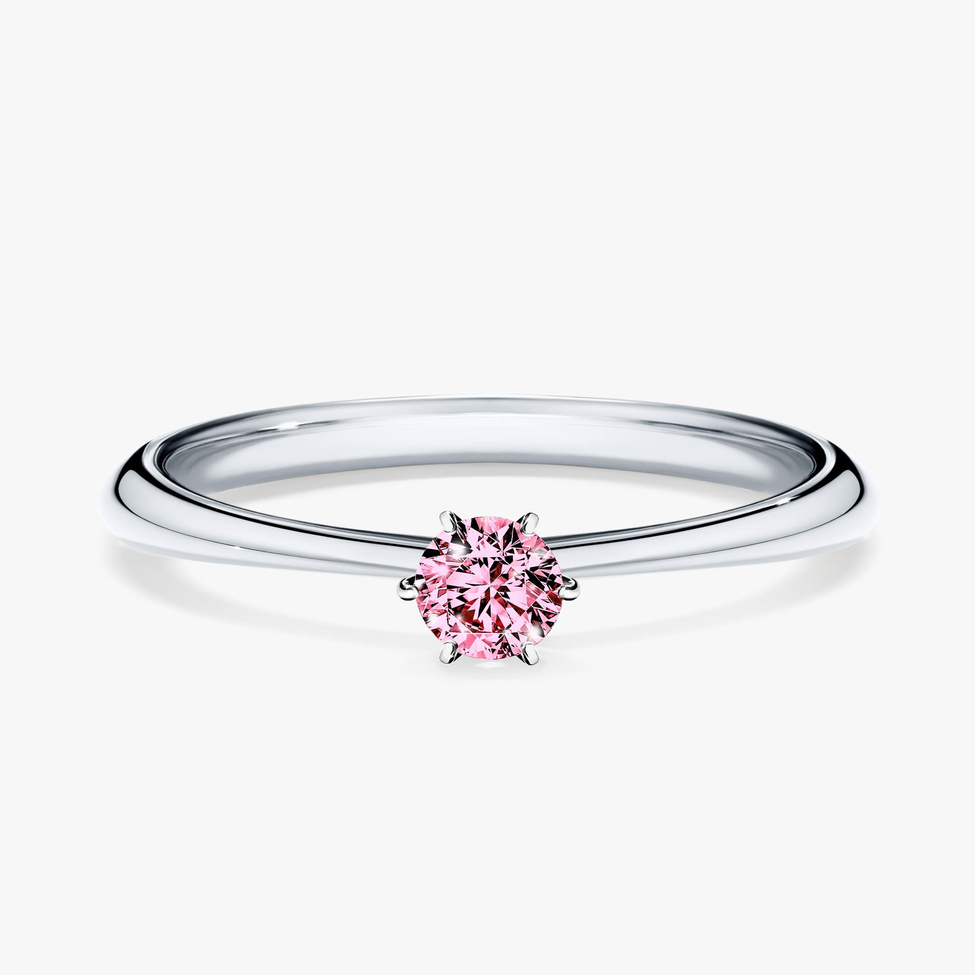 Pierscionek zareczynowy z diamentem rozowym 017 CT z bialego zlota my love 01