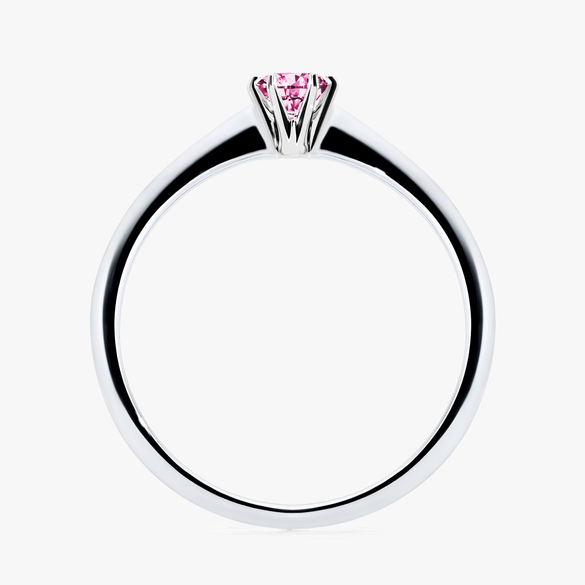 Pierscionek zareczynowy z diamentem rozowym 017 CT z bialego zlota my love 02