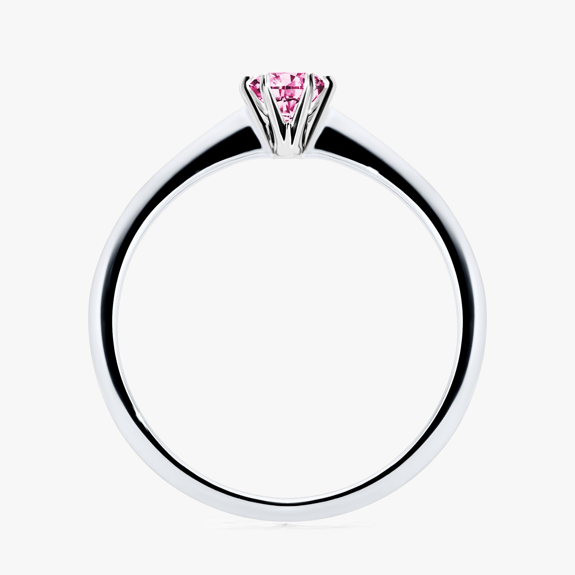 Pierscionek zareczynowy z diamentem rozowym 025 CT z bialego zlota my love 02