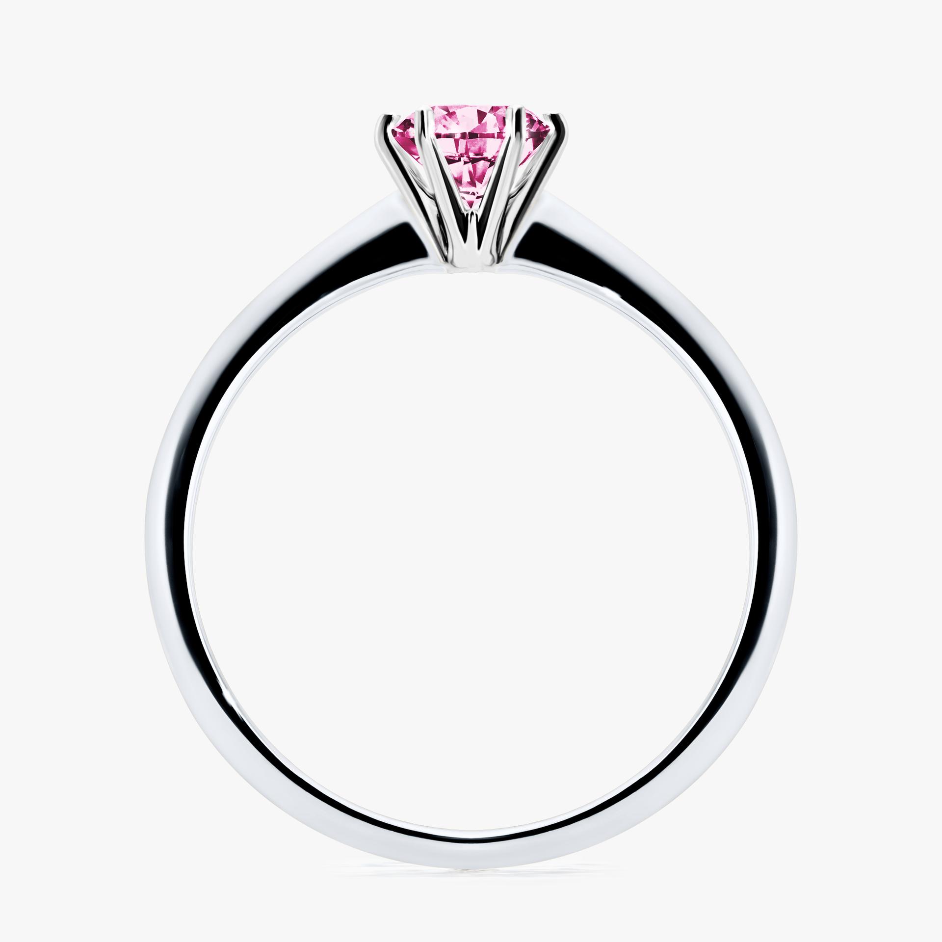Pierscionek zareczynowy z diamentem rozowym 050 CT z bialego zlota my love 02
