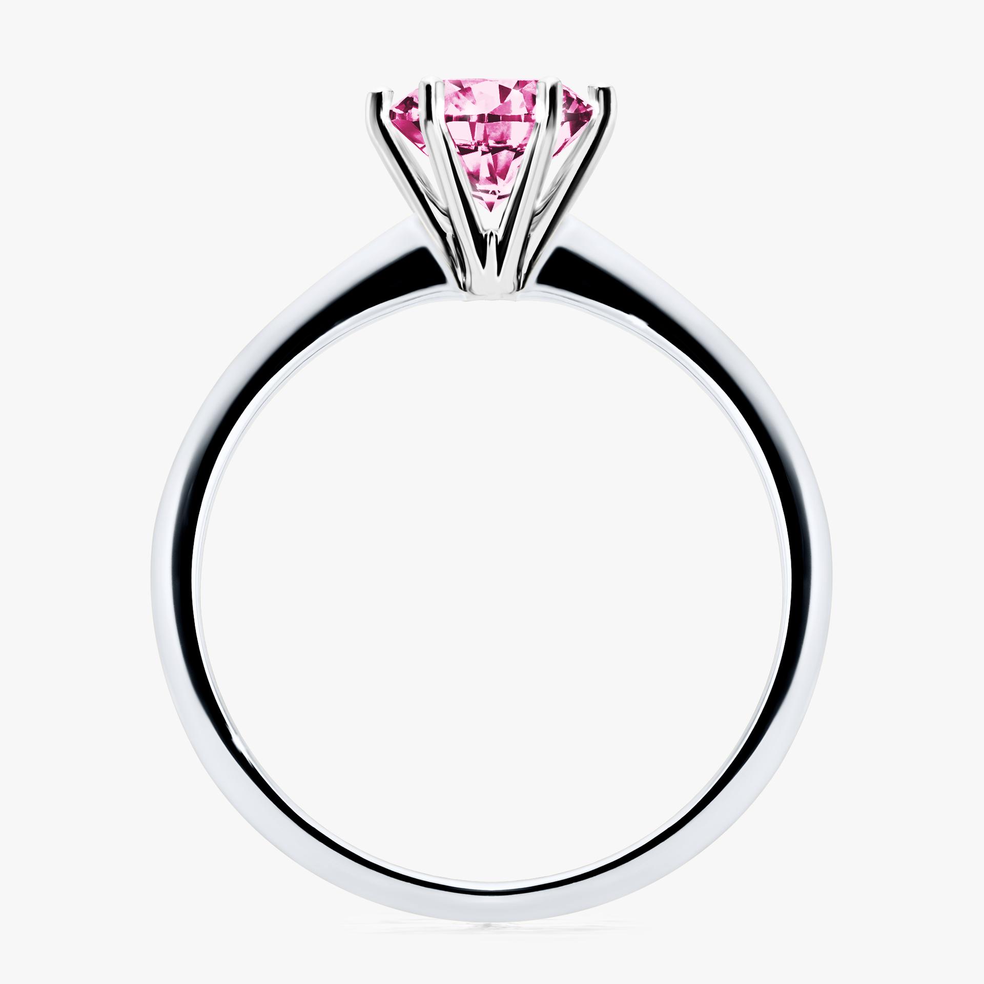 Pierscionek zareczynowy z diamentem rozowym 100 CT z bialego zlota my love 02