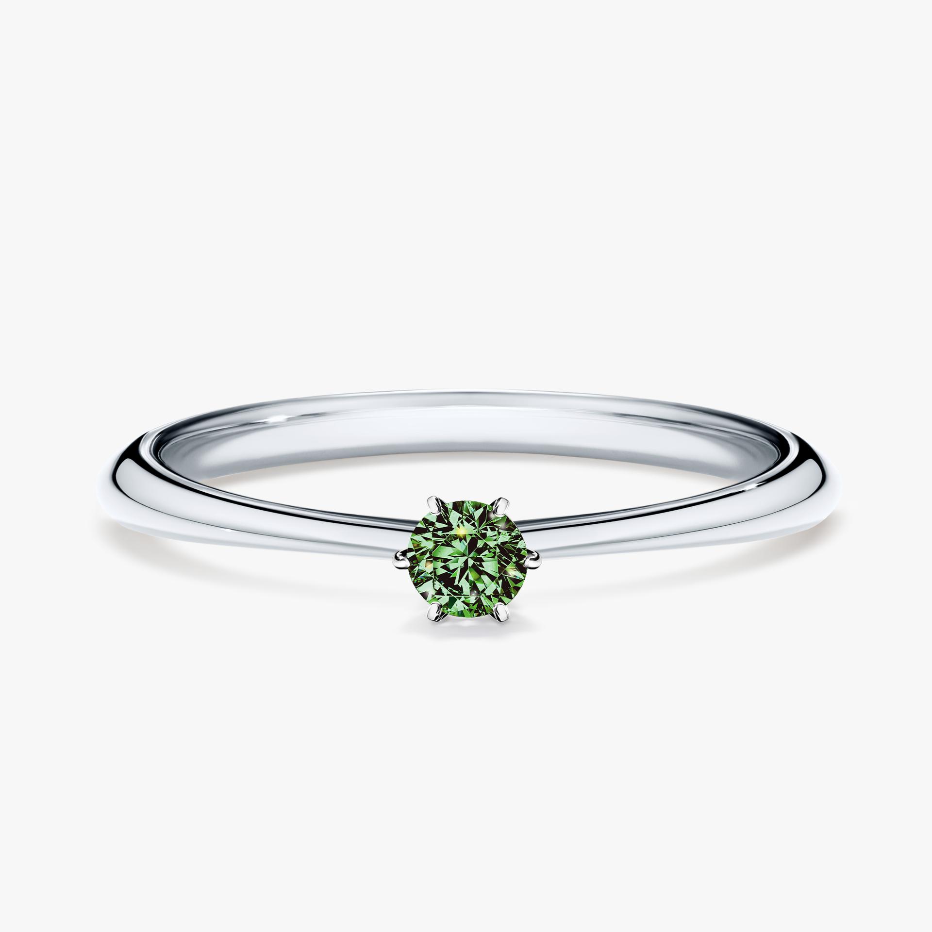 Pierscionek zareczynowy z diamentem zielony_ciemny 010 CT z bialego zlota my love 01