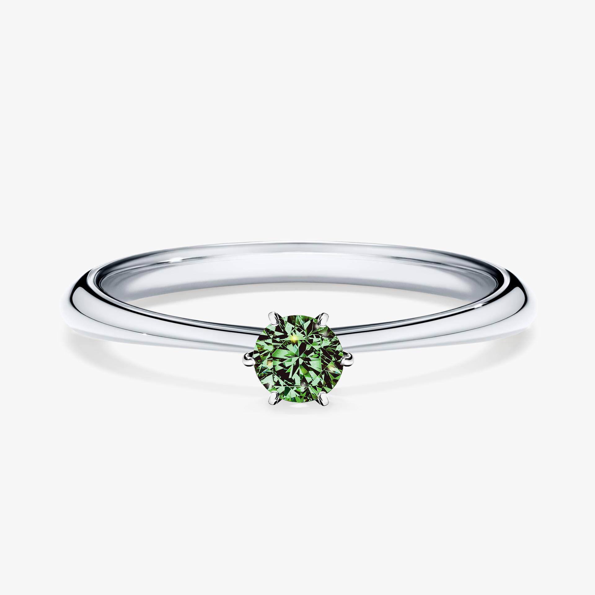 Pierscionek zareczynowy z diamentem zielony_ciemny 017 CT z bialego zlota my love 01