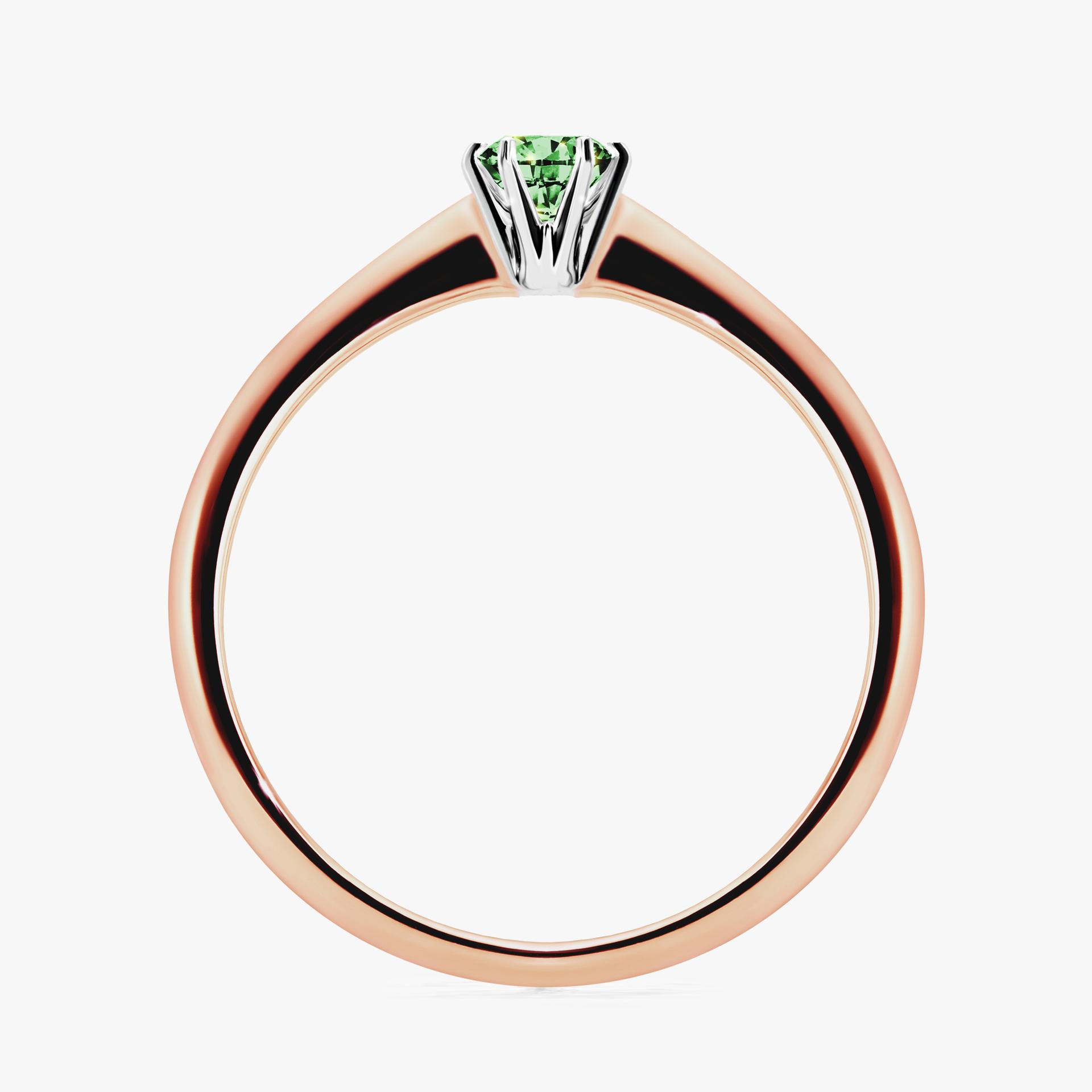 Pierscionek zareczynowy z diamentem zielony_ciemny 017 CT z rozowego zlota my love 02