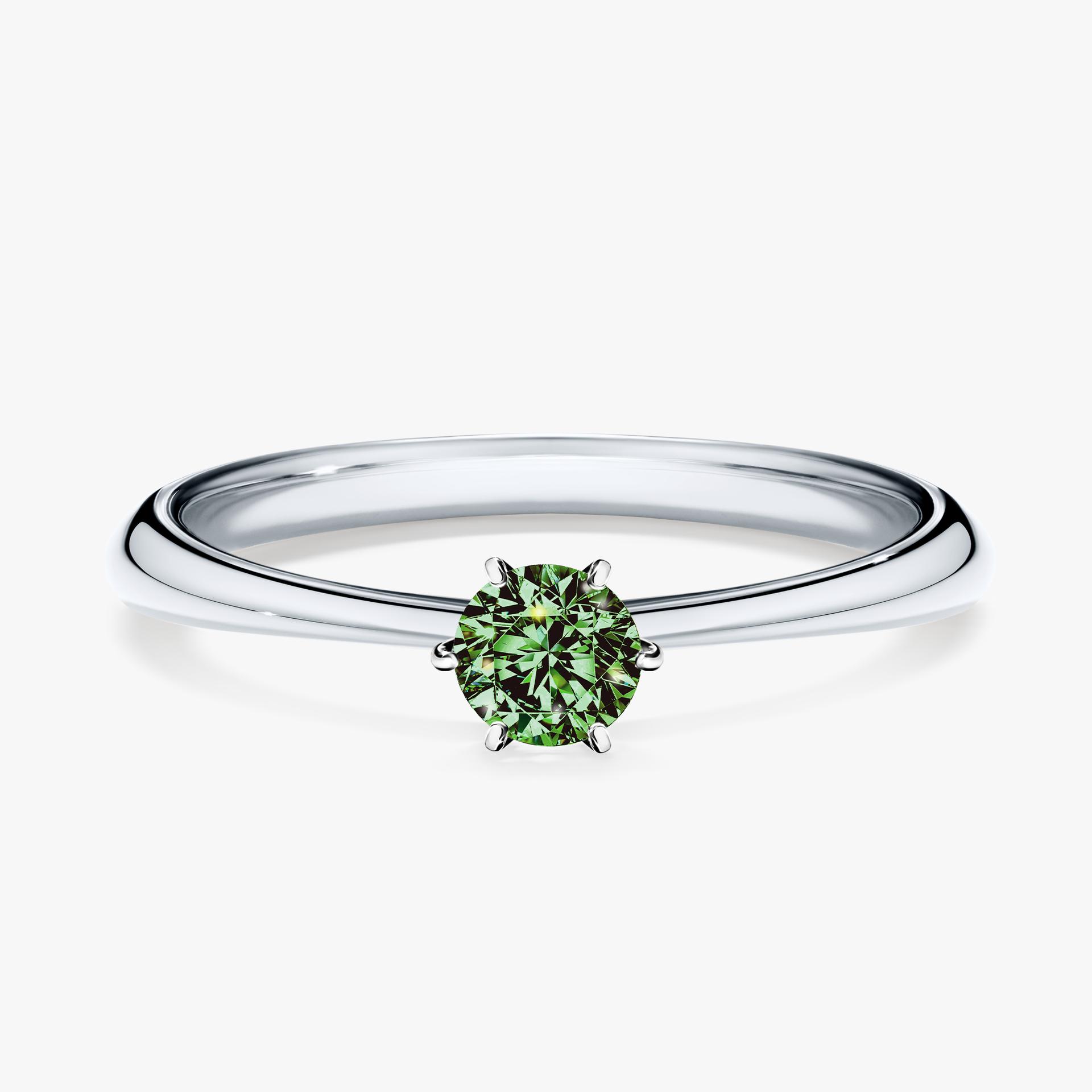 Pierscionek zareczynowy z diamentem zielony_ciemny 025 CT z bialego zlota my love 01