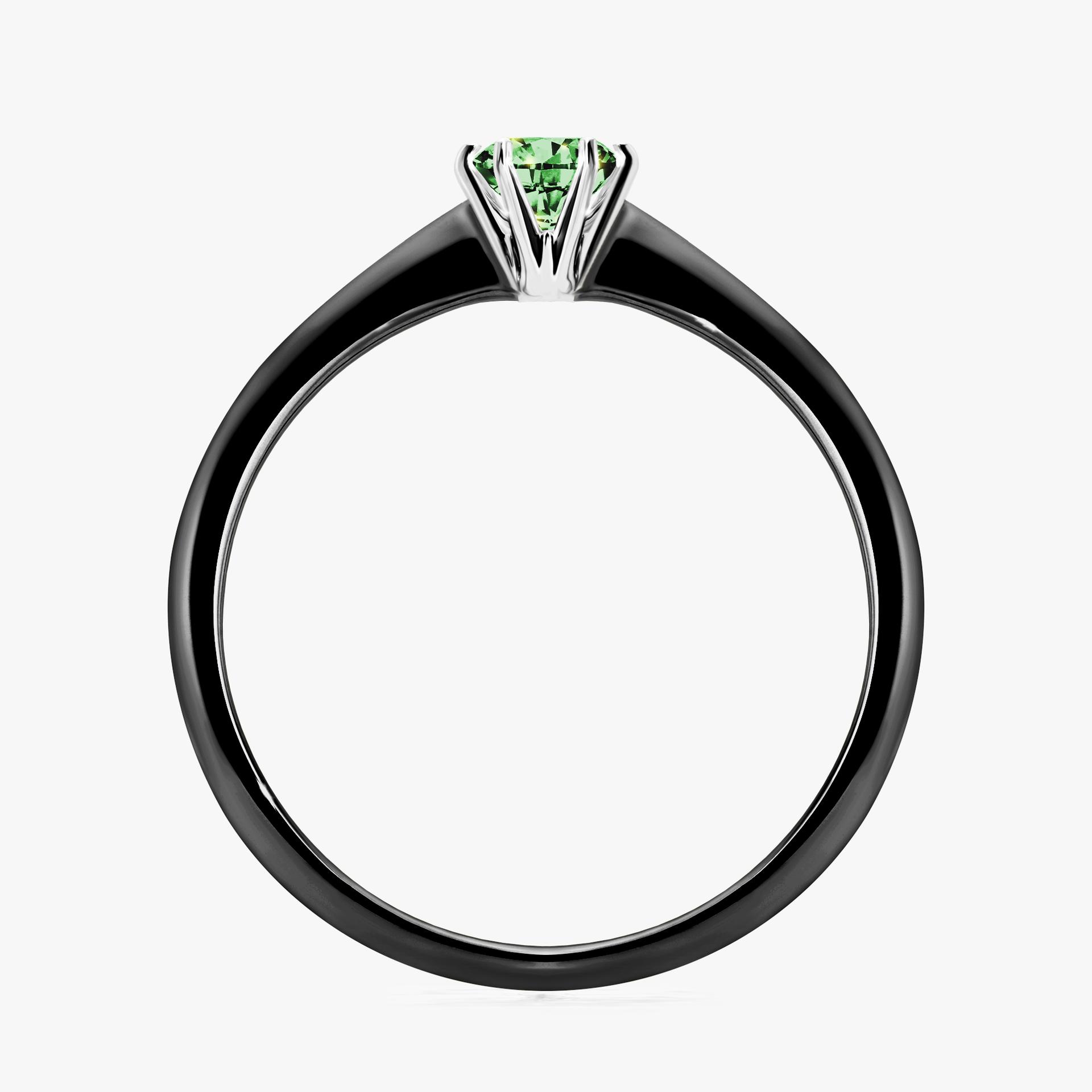 Pierscionek zareczynowy z diamentem zielony_ciemny 025 CT z czarnego zlota my love 02