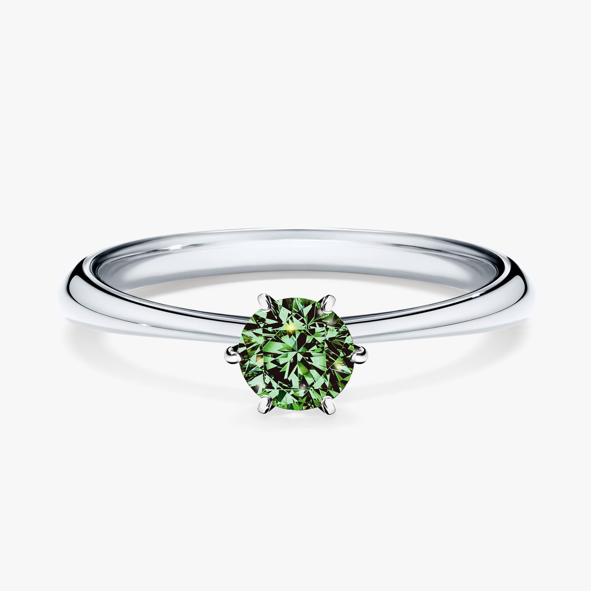 Pierscionek zareczynowy z diamentem zielony_ciemny 030 CT z bialego zlota my love 01