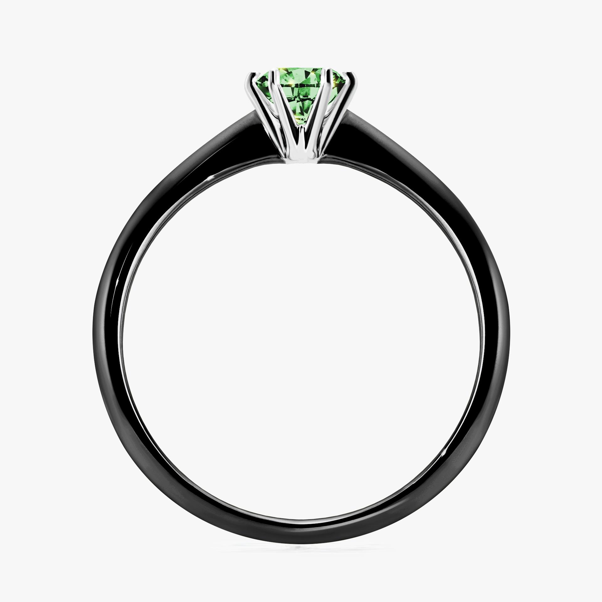 Pierscionek zareczynowy z diamentem zielony_ciemny 030 CT z czarnego zlota my love 02