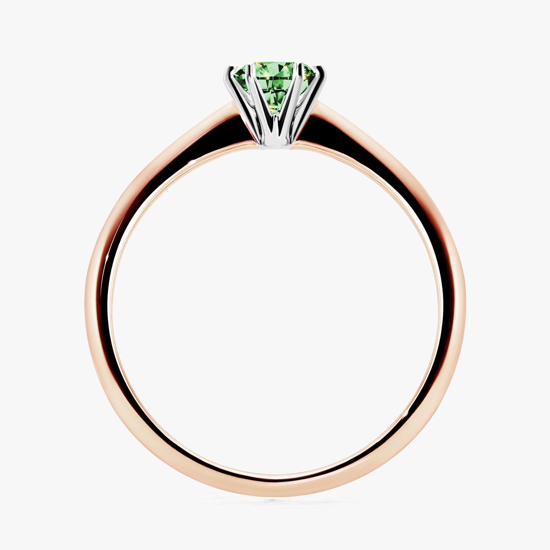 Pierscionek zareczynowy z diamentem zielony_ciemny 030 CT z rozowego zlota my love 02