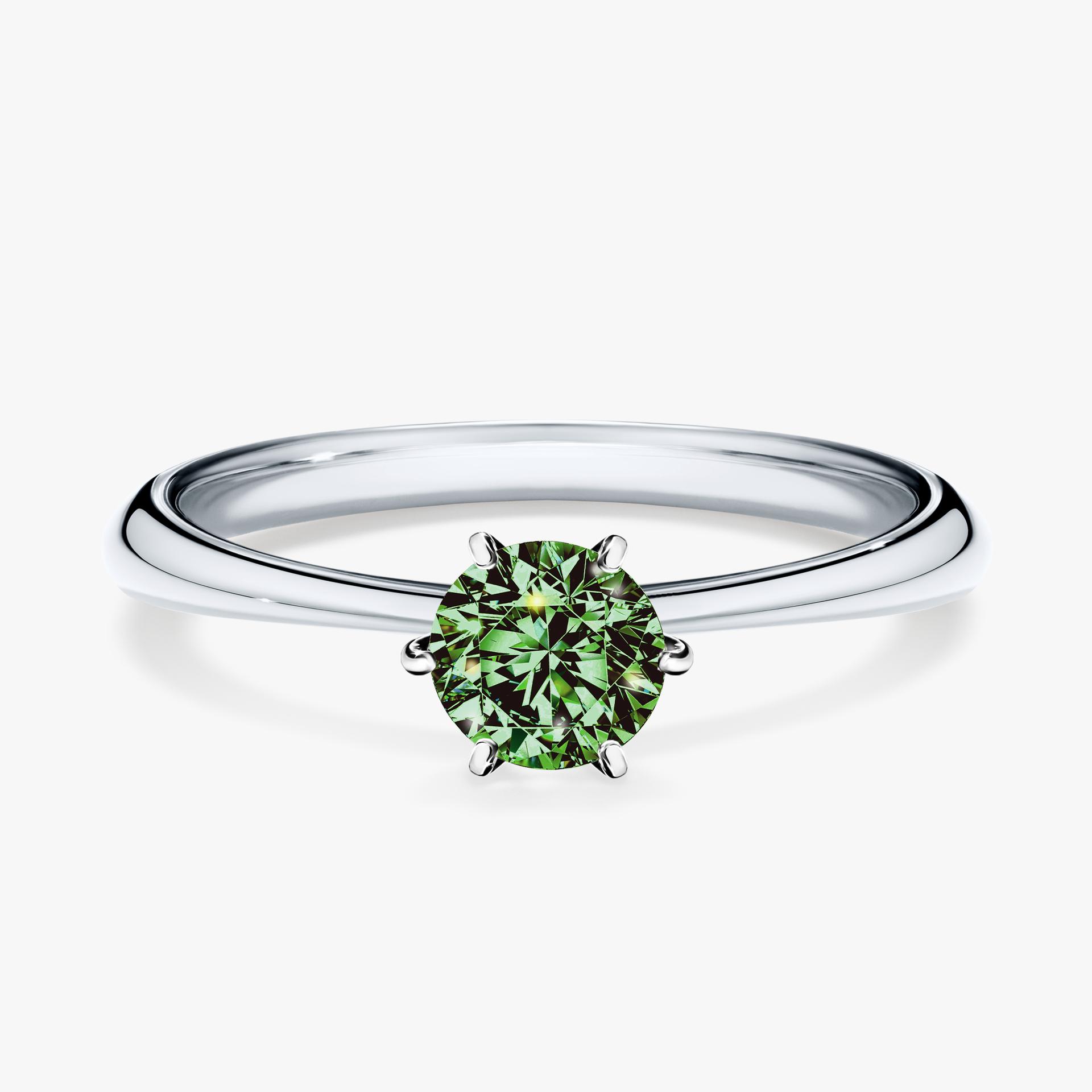 Pierscionek zareczynowy z diamentem zielony_ciemny 050 CT z bialego zlota my love 01