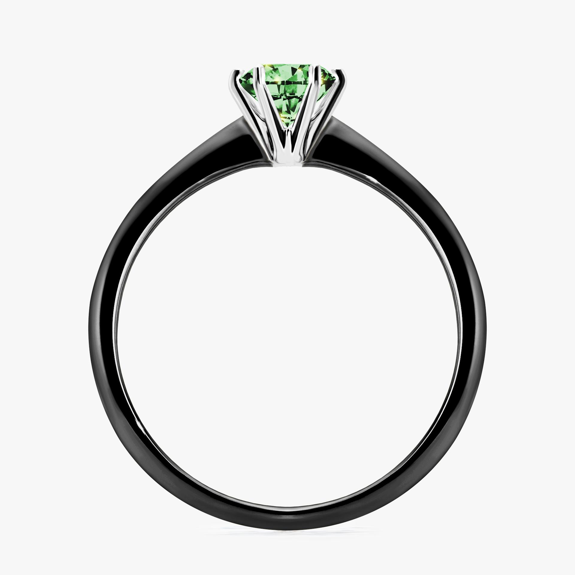 Pierscionek zareczynowy z diamentem zielony_ciemny 050 CT z czarnego zlota my love 02