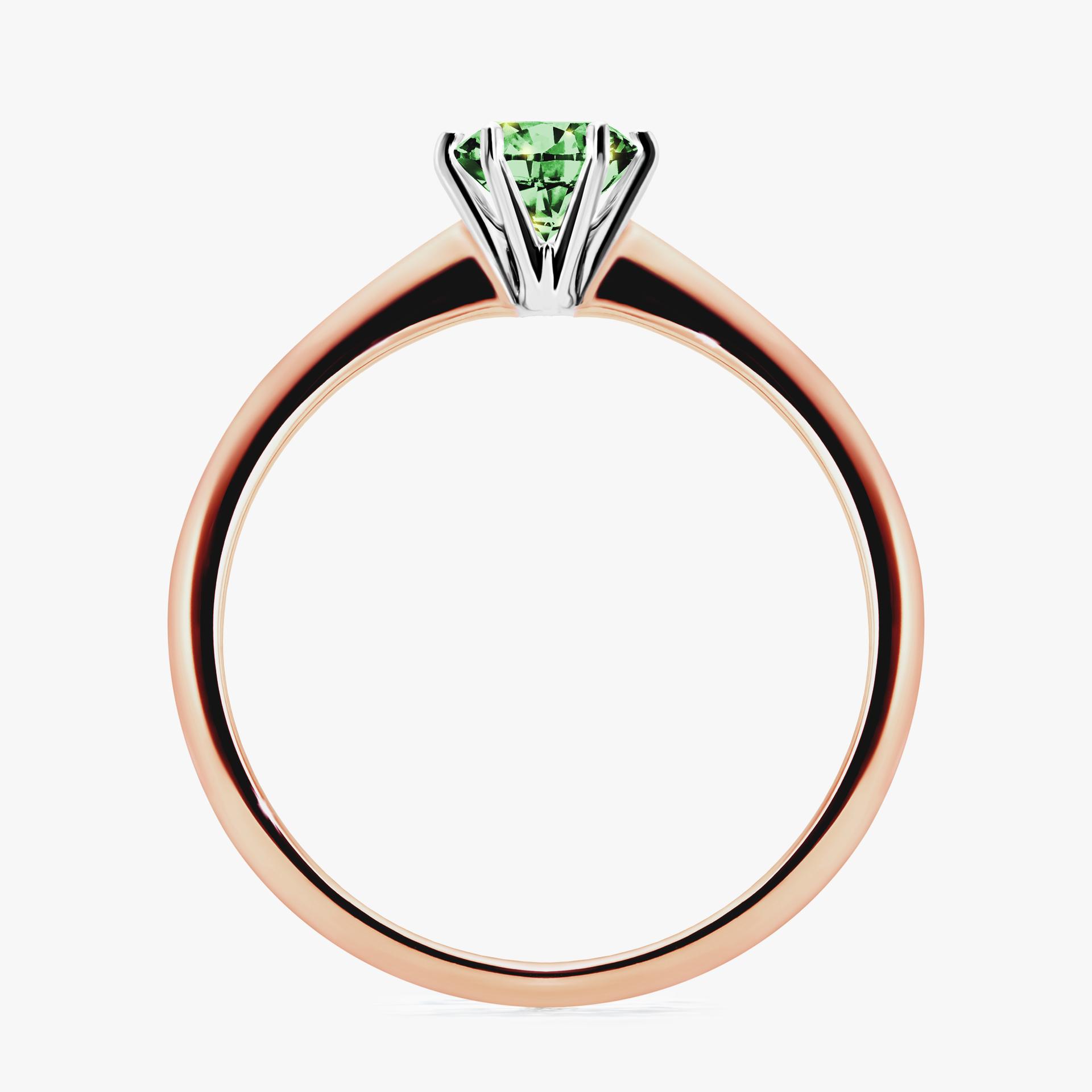Pierscionek zareczynowy z diamentem zielony_ciemny 050 CT z rozowego zlota my love 02