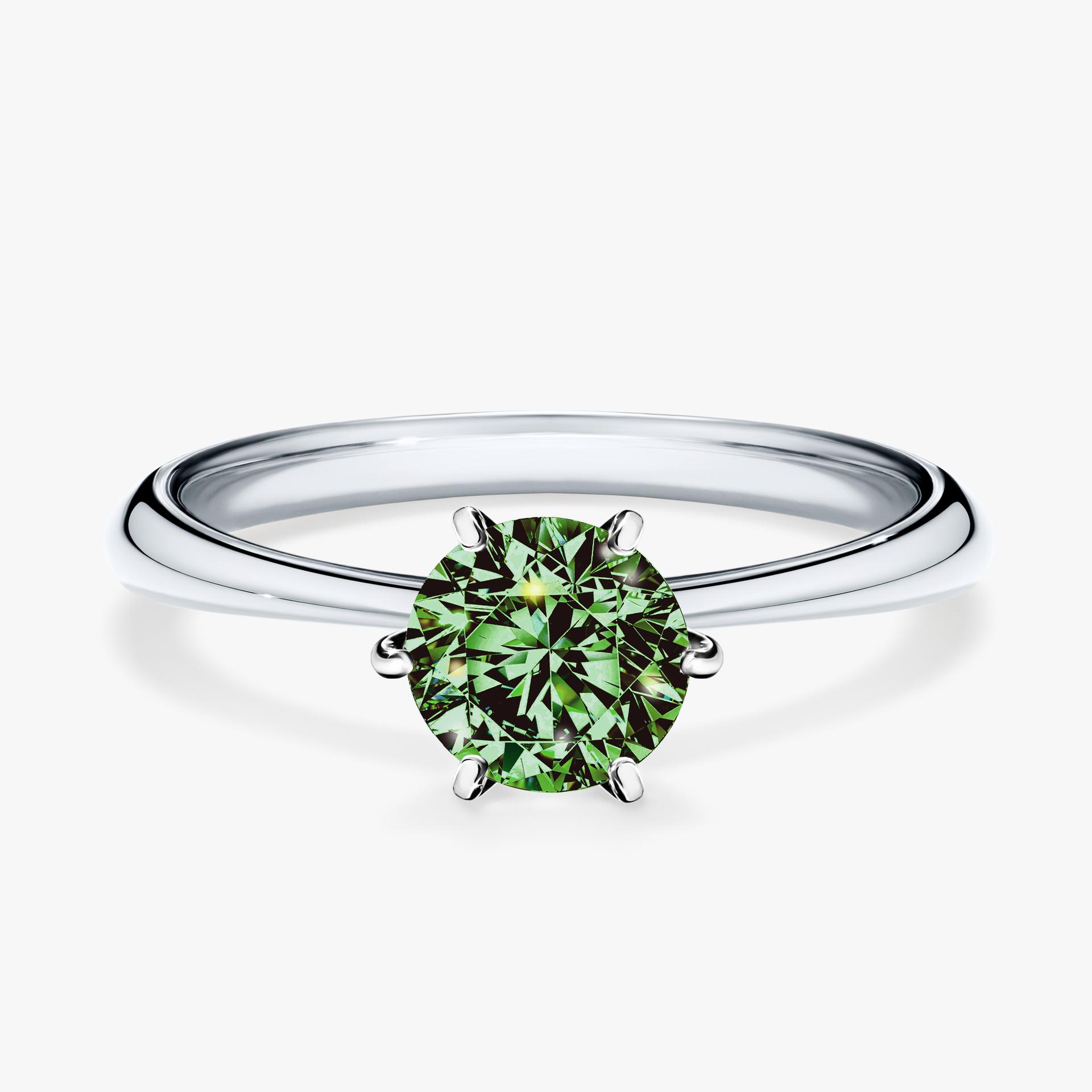 Pierscionek zareczynowy z diamentem zielony_ciemny 080 CT z bialego zlota my love 01