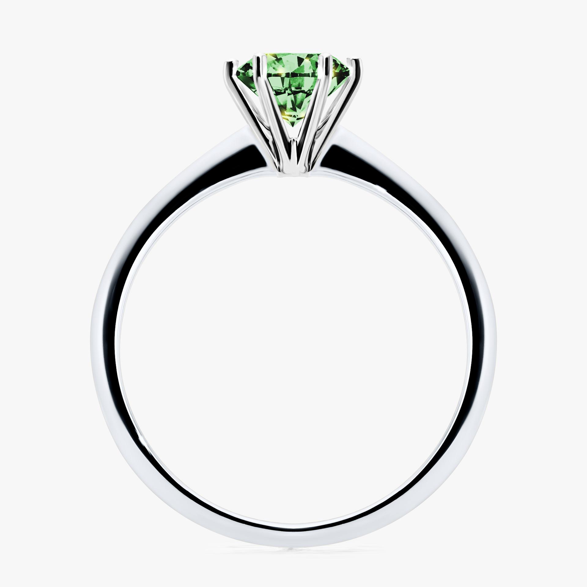 Pierscionek zareczynowy z diamentem zielony_ciemny 080 CT z bialego zlota my love 02