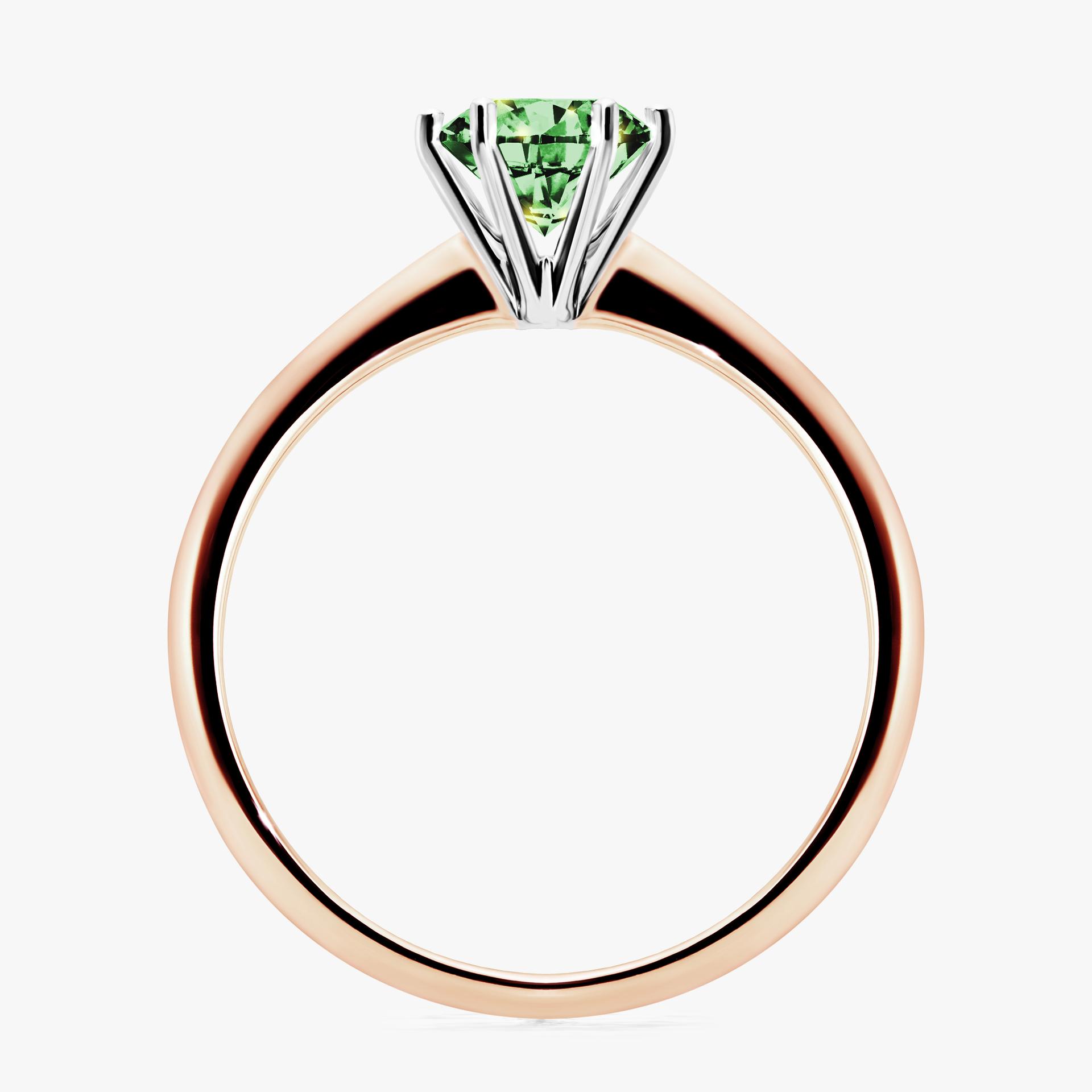 Pierscionek zareczynowy z diamentem zielony_ciemny 080 CT z rozowego zlota my love 02