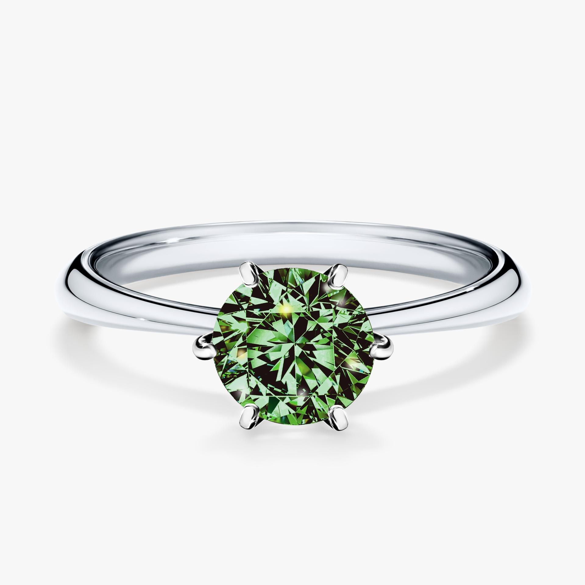 Pierscionek zareczynowy z diamentem zielony_ciemny 100 CT z bialego zlota my love 01