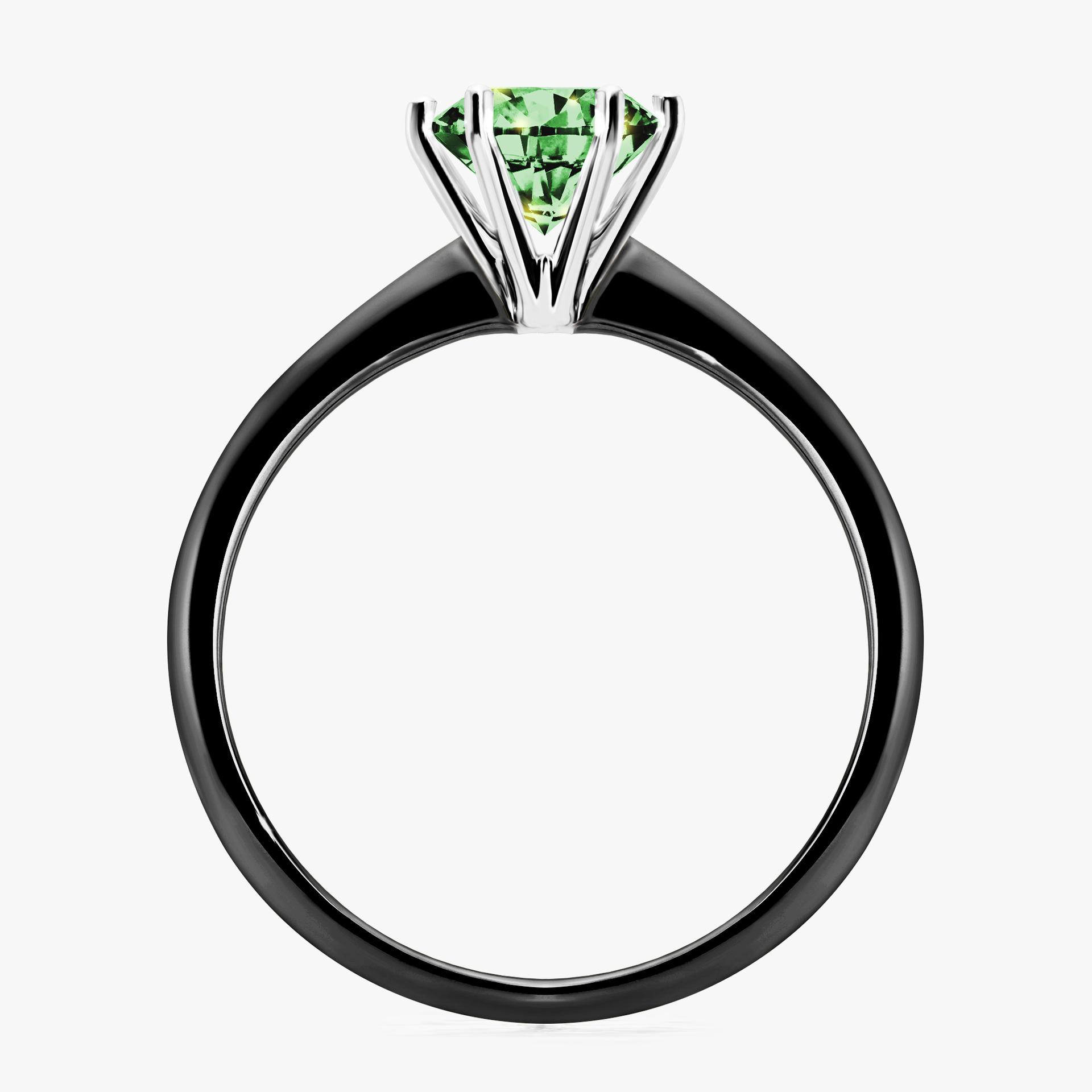 Pierscionek zareczynowy z diamentem zielony_ciemny 100 CT z czarnego zlota my love 02