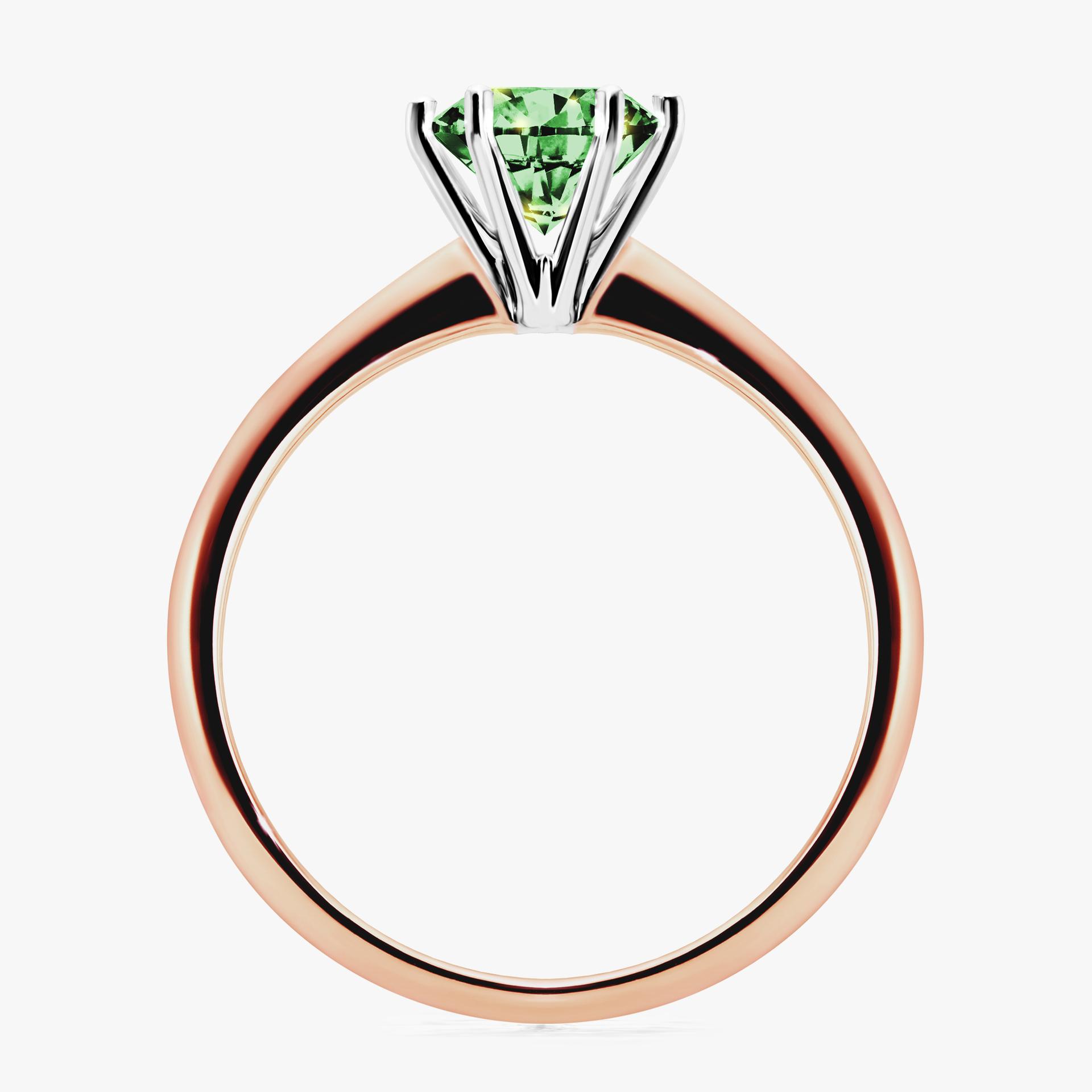 Pierscionek zareczynowy z diamentem zielony_ciemny 100 CT z rozowego zlota my love 02