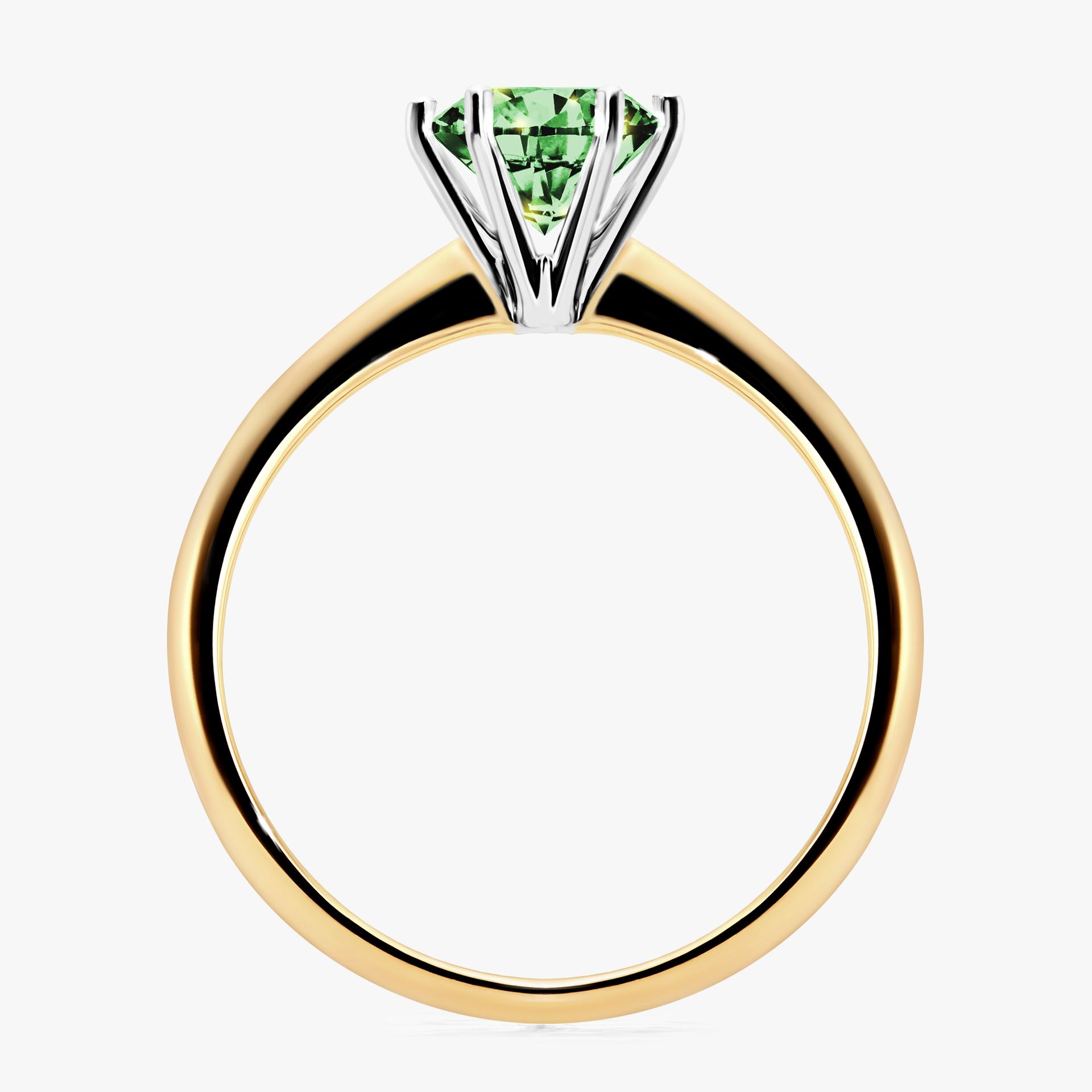 Pierscionek zareczynowy z diamentem zielony_ciemny 100 CT z zoltego zlota my love 02