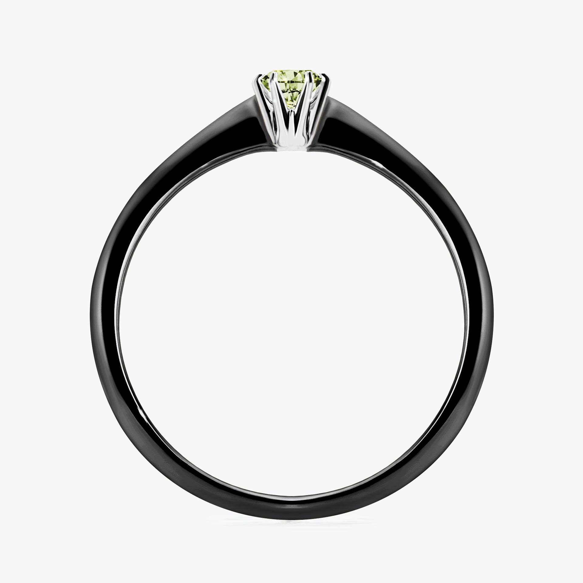 Pierscionek zareczynowy z diamentem zielony_jasny 010 CT z czarnego zlota my love 02