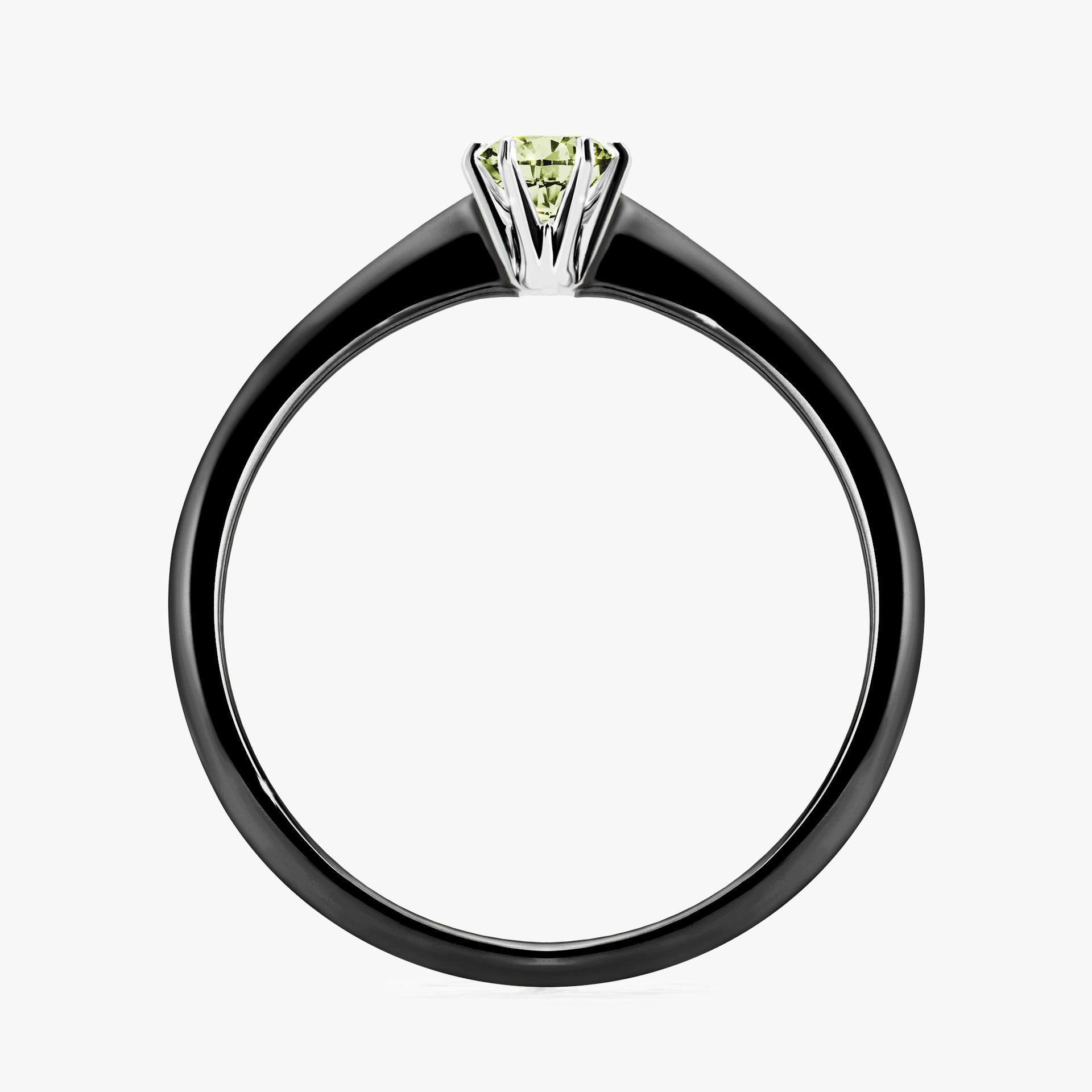 Pierscionek zareczynowy z diamentem zielony_jasny 017 CT z czarnego zlota my love 02