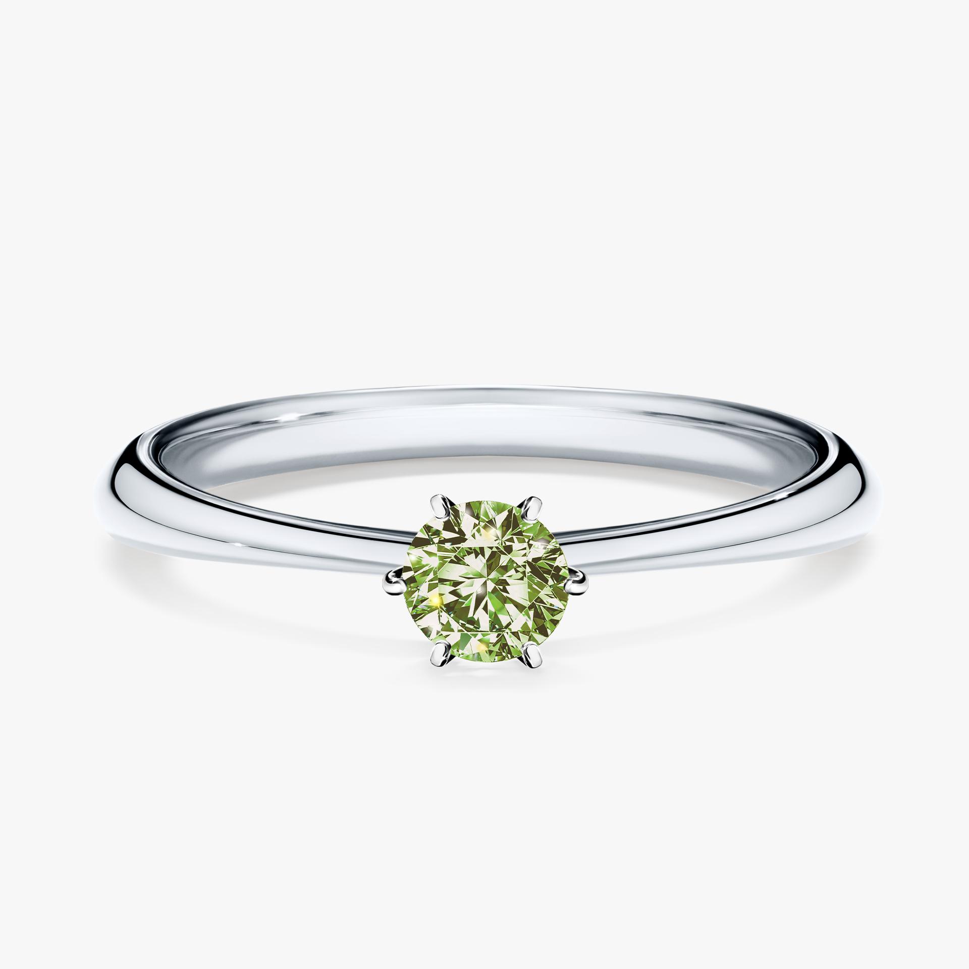 Pierscionek zareczynowy z diamentem zielony_jasny 025 CT z bialego zlota my love 01