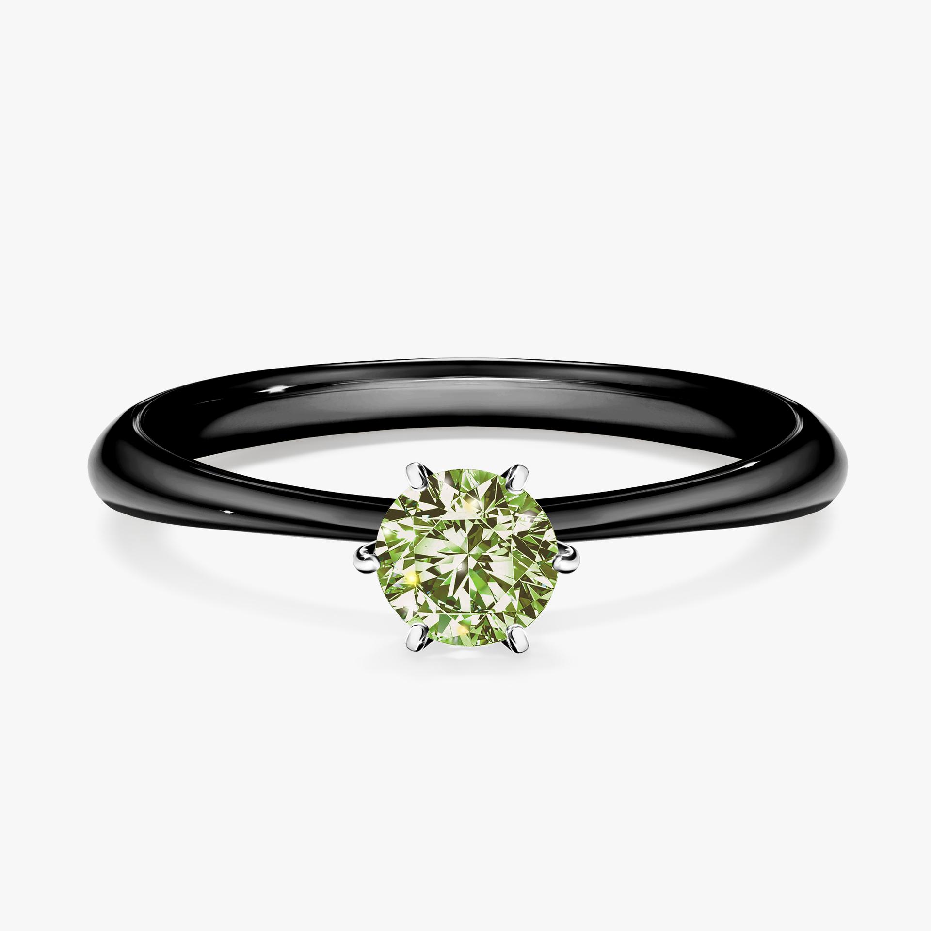 Pierscionek zareczynowy z diamentem zielony_jasny 030 CT z czarnego zlota my love 01