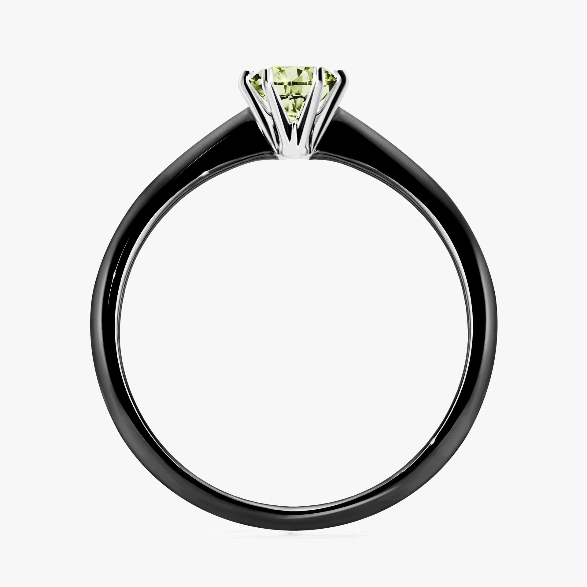 Pierscionek zareczynowy z diamentem zielony_jasny 030 CT z czarnego zlota my love 02
