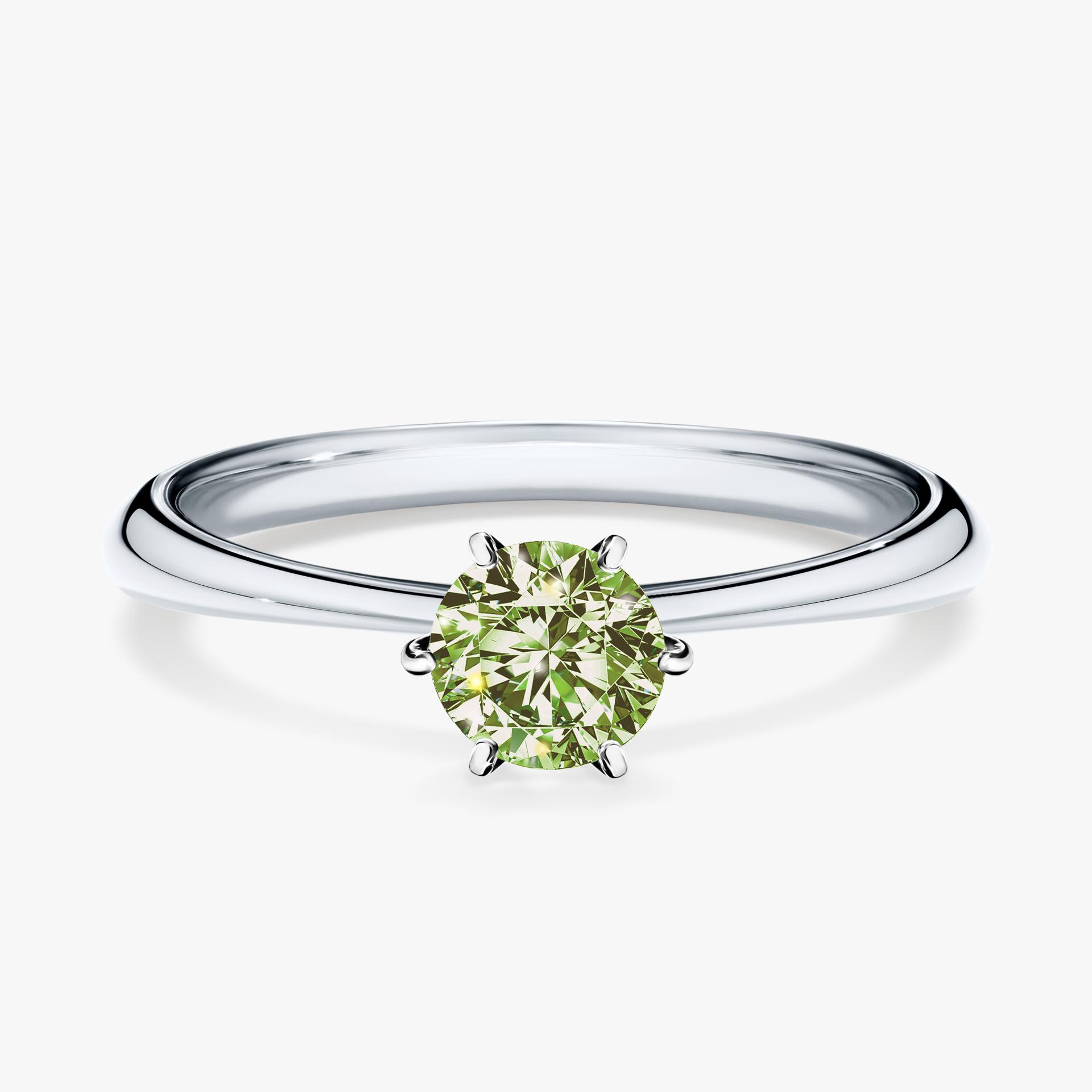 Pierscionek zareczynowy z diamentem zielony_jasny 050 CT z bialego zlota my love 01