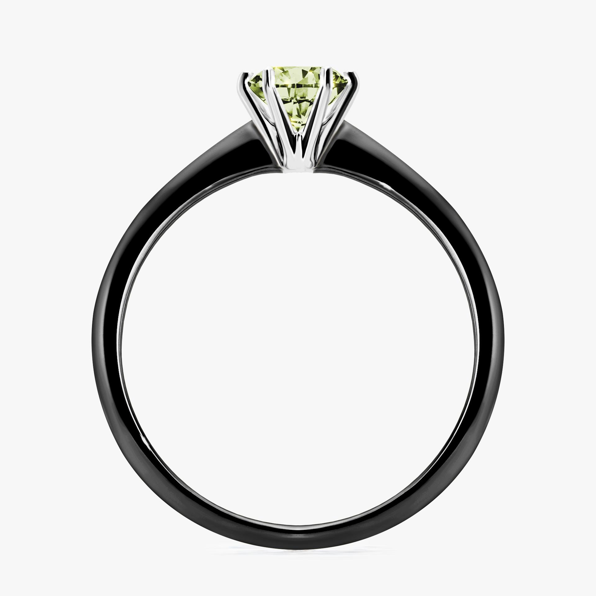 Pierscionek zareczynowy z diamentem zielony_jasny 050 CT z czarnego zlota my love 02