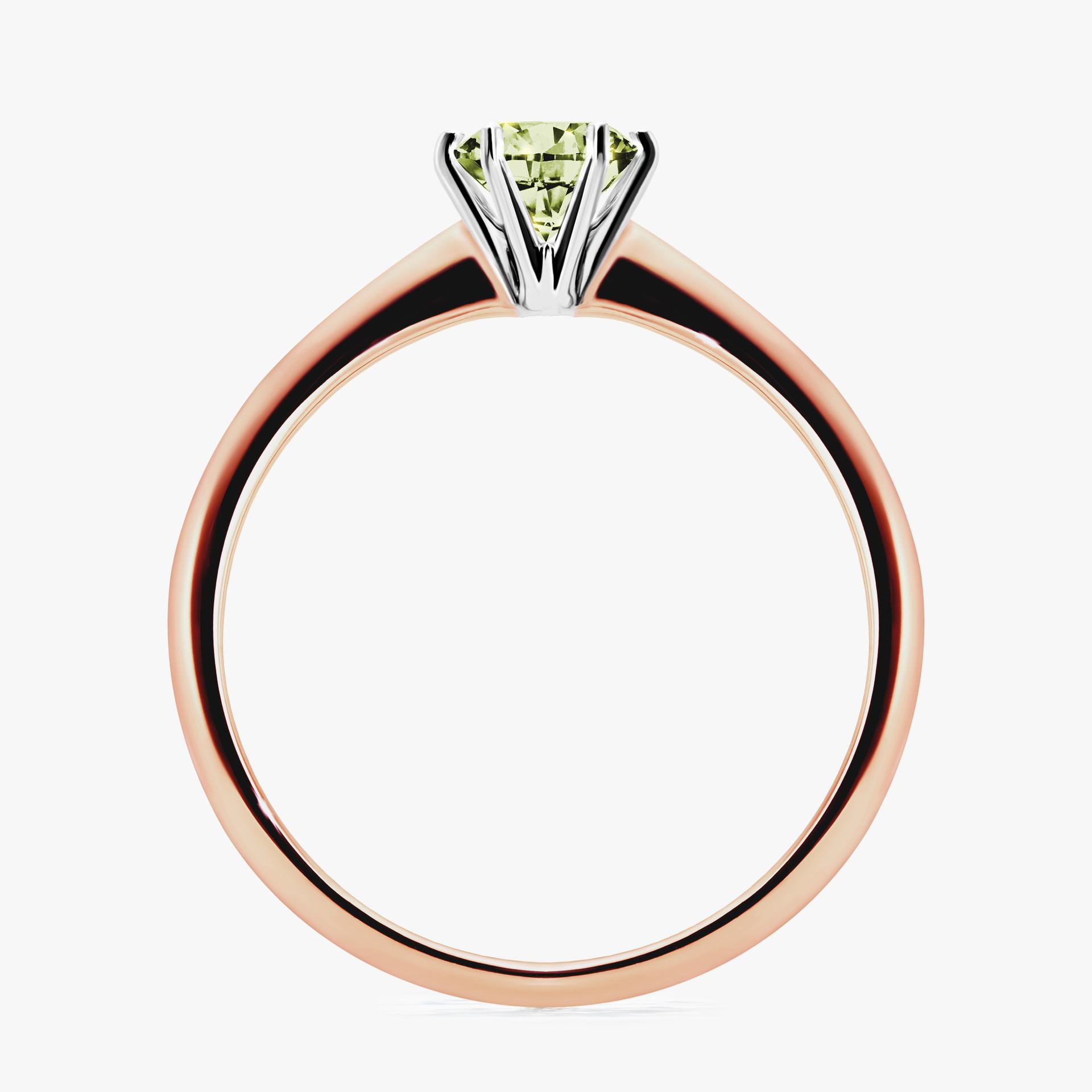 Pierscionek zareczynowy z diamentem zielony_jasny 050 CT z rozowego zlota my love 02