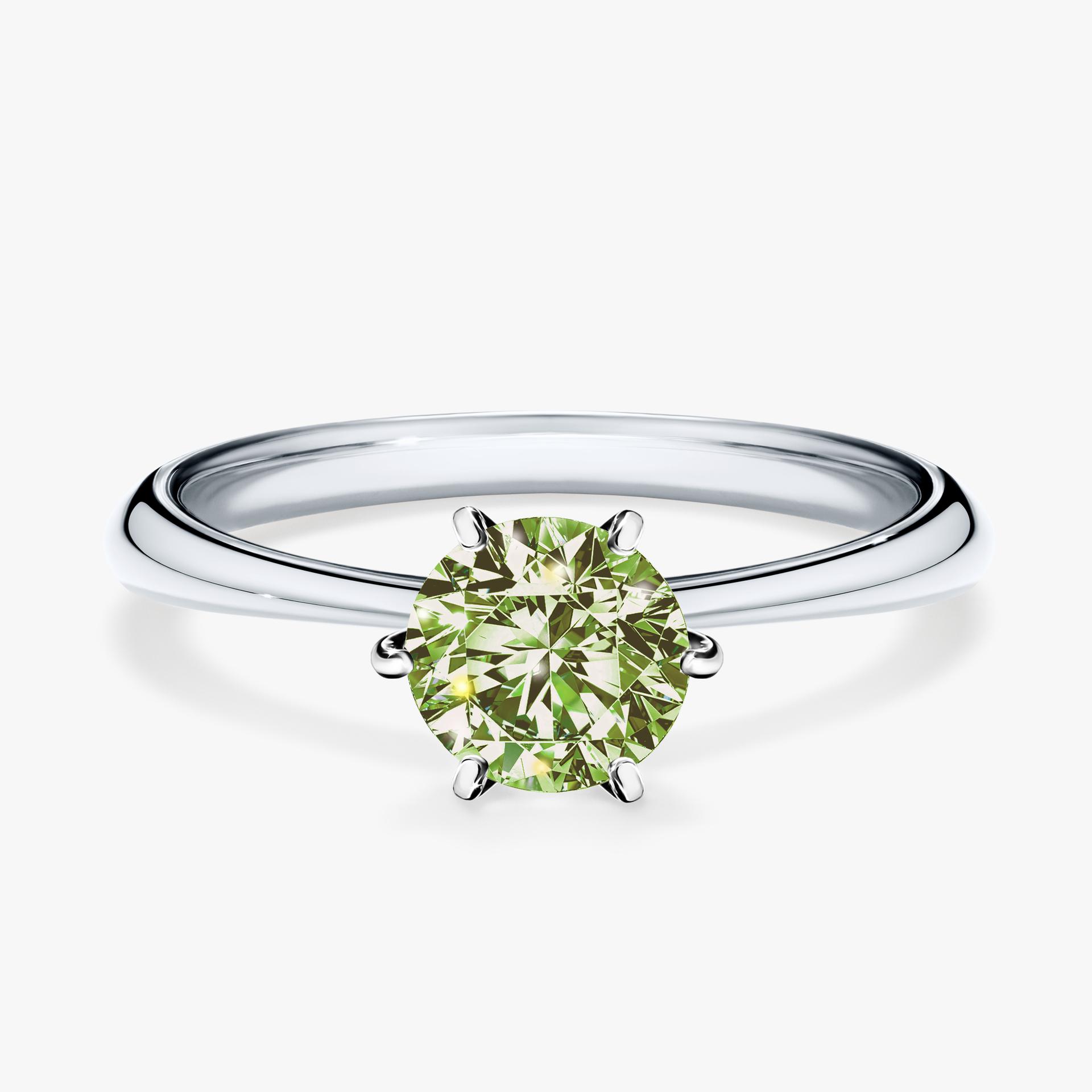 Pierscionek zareczynowy z diamentem zielony_jasny 080 CT z bialego zlota my love 01
