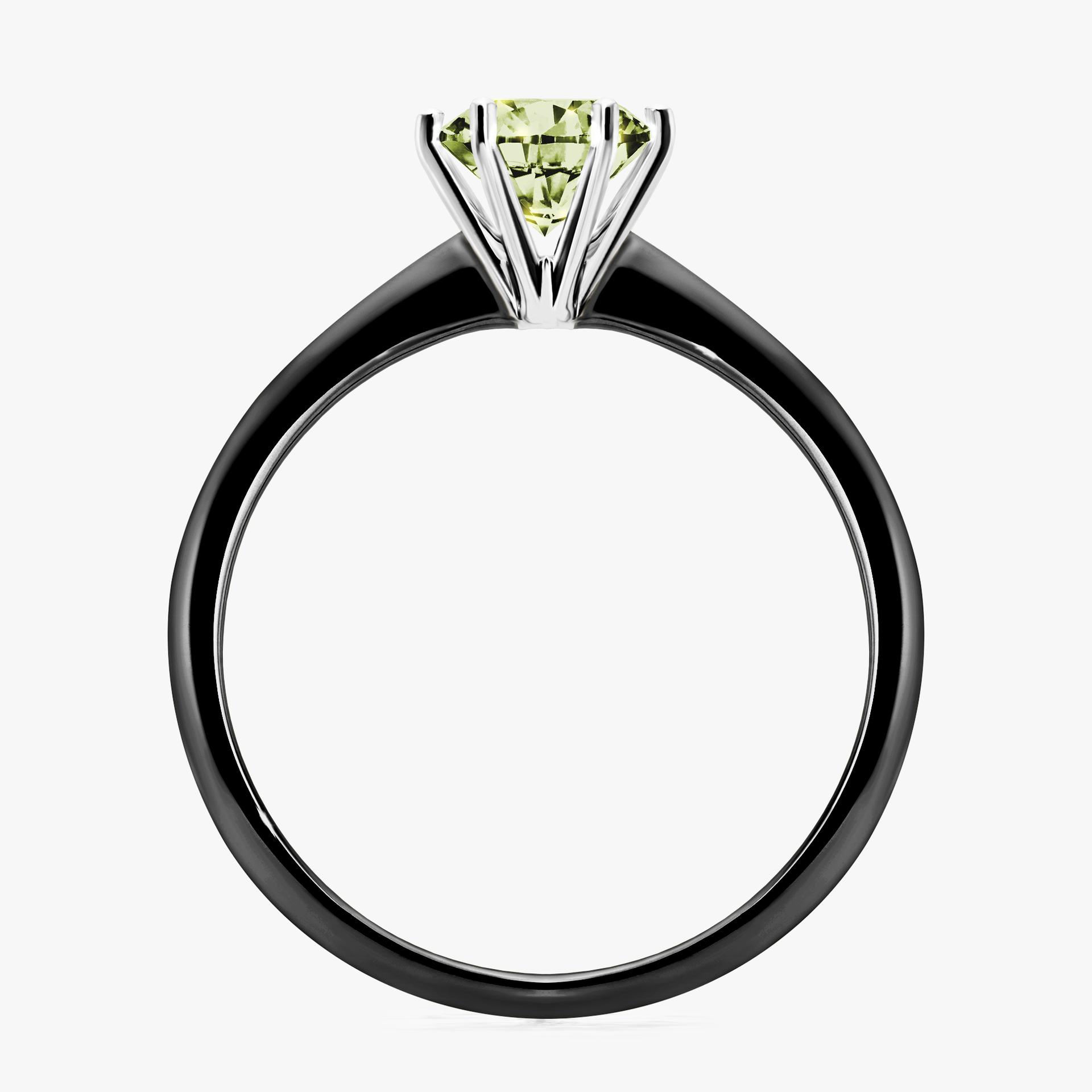 Pierscionek zareczynowy z diamentem zielony_jasny 080 CT z czarnego zlota my love 02
