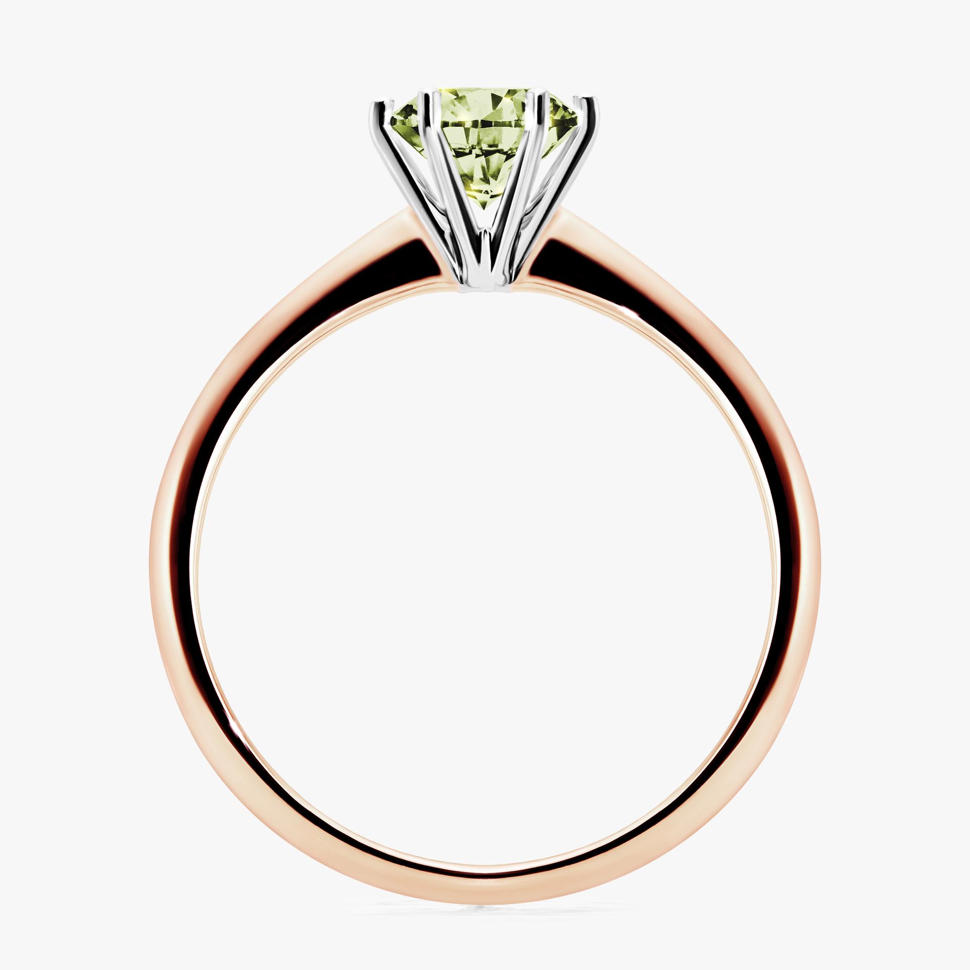 Pierscionek zareczynowy z diamentem zielony_jasny 080 CT z rozowego zlota my love 02