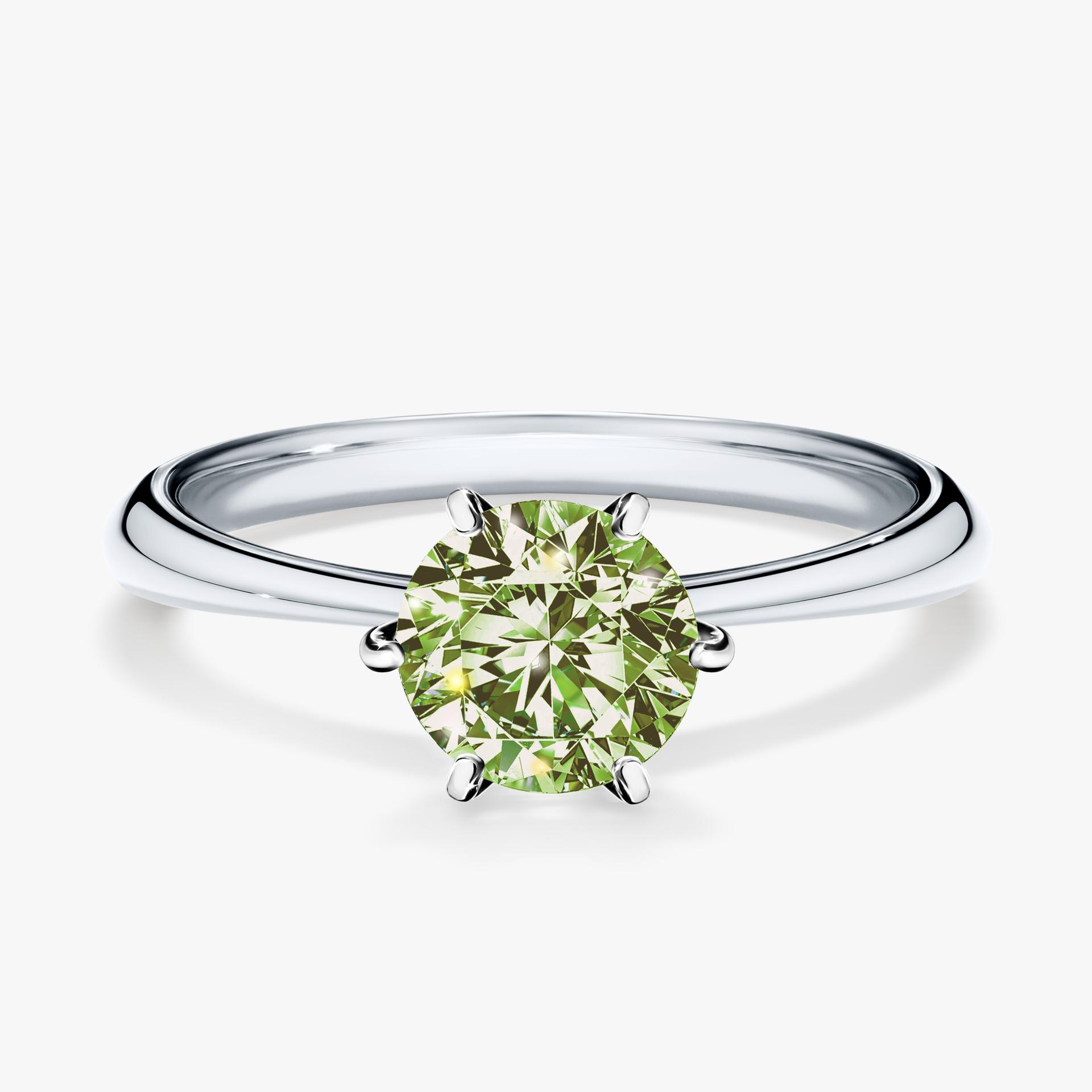 Pierscionek zareczynowy z diamentem zielony_jasny 100 CT z bialego zlota my love 01
