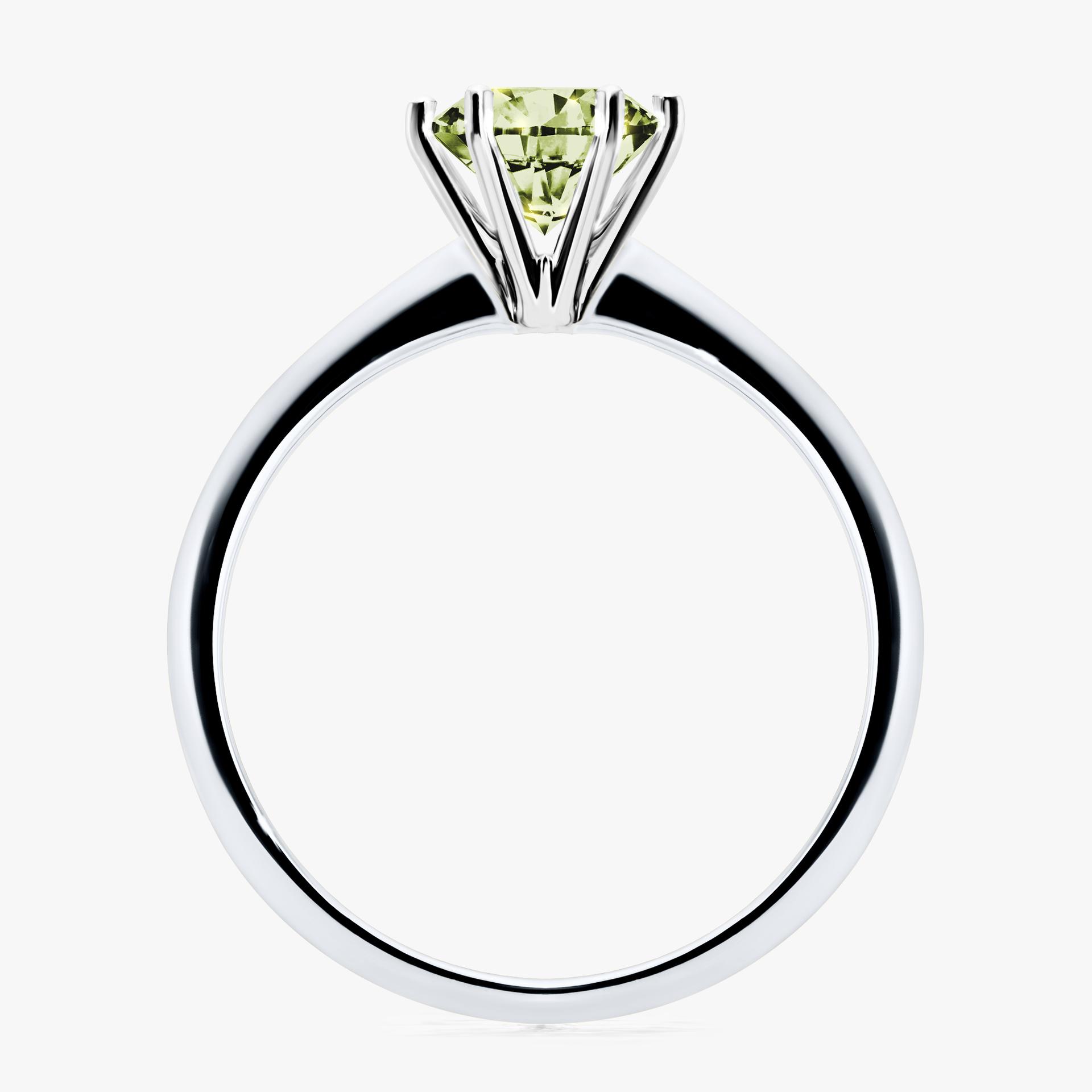 Pierscionek zareczynowy z diamentem zielony_jasny 100 CT z bialego zlota my love 02