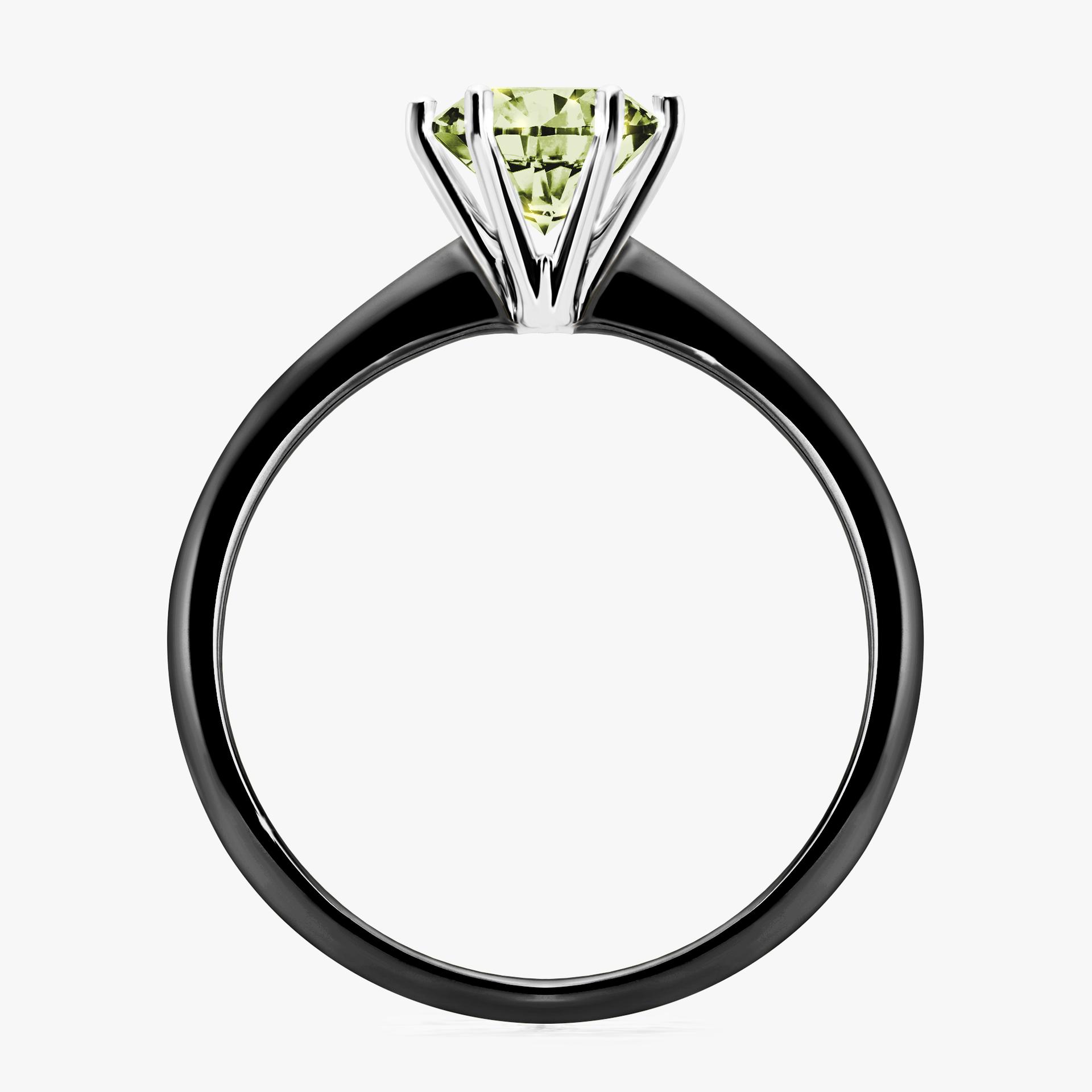 Pierscionek zareczynowy z diamentem zielony_jasny 100 CT z czarnego zlota my love 02