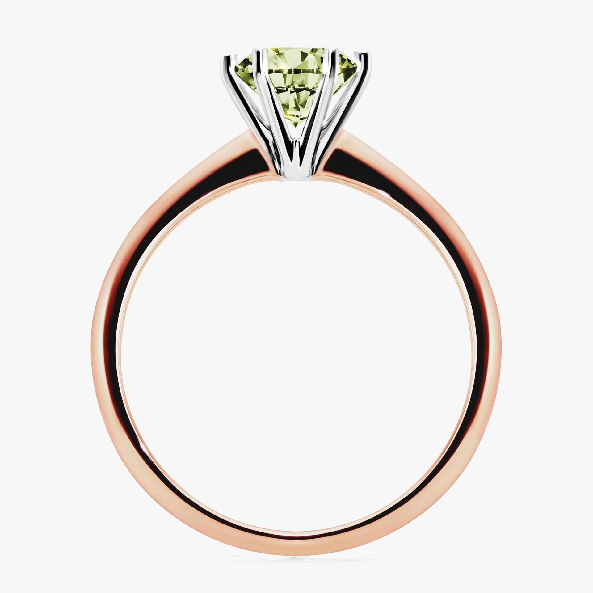 Pierscionek zareczynowy z diamentem zielony_jasny 100 CT z rozowego zlota my love 02