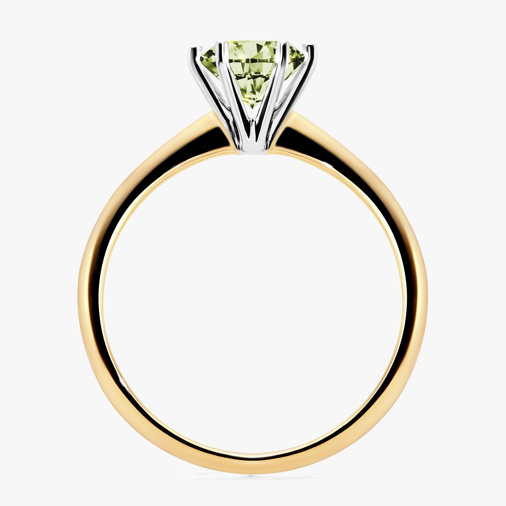 Pierscionek zareczynowy z diamentem zielony_jasny 100 CT z zoltego zlota my love 02