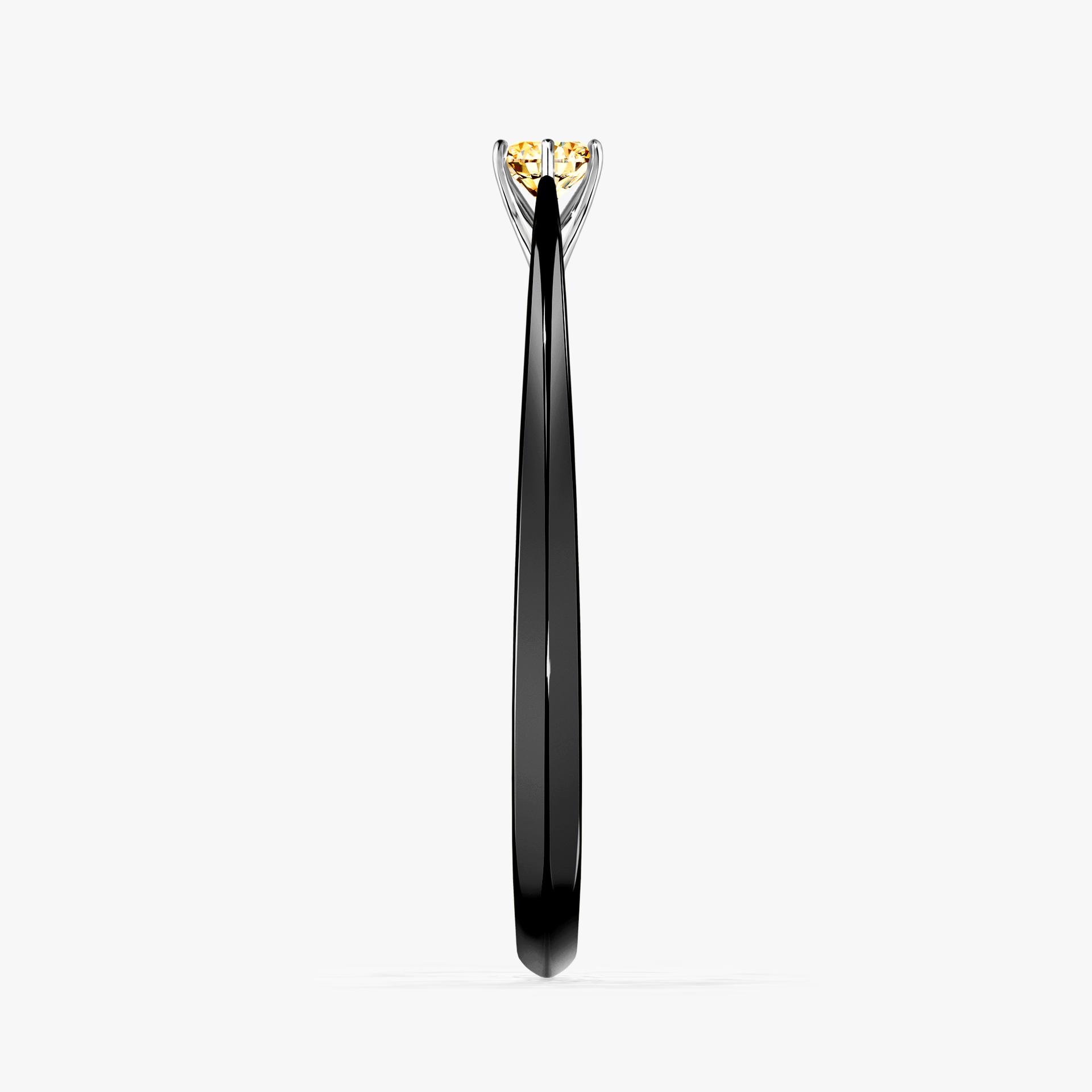 Pierscionek zareczynowy z diamentem zolty 010 CT z czarnego zlota my love 03