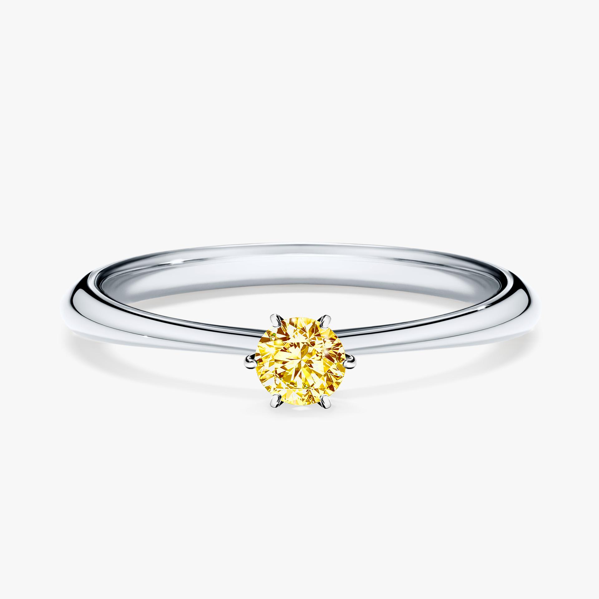 Pierscionek zareczynowy z diamentem zolty 017 CT z bialego zlota my love 01